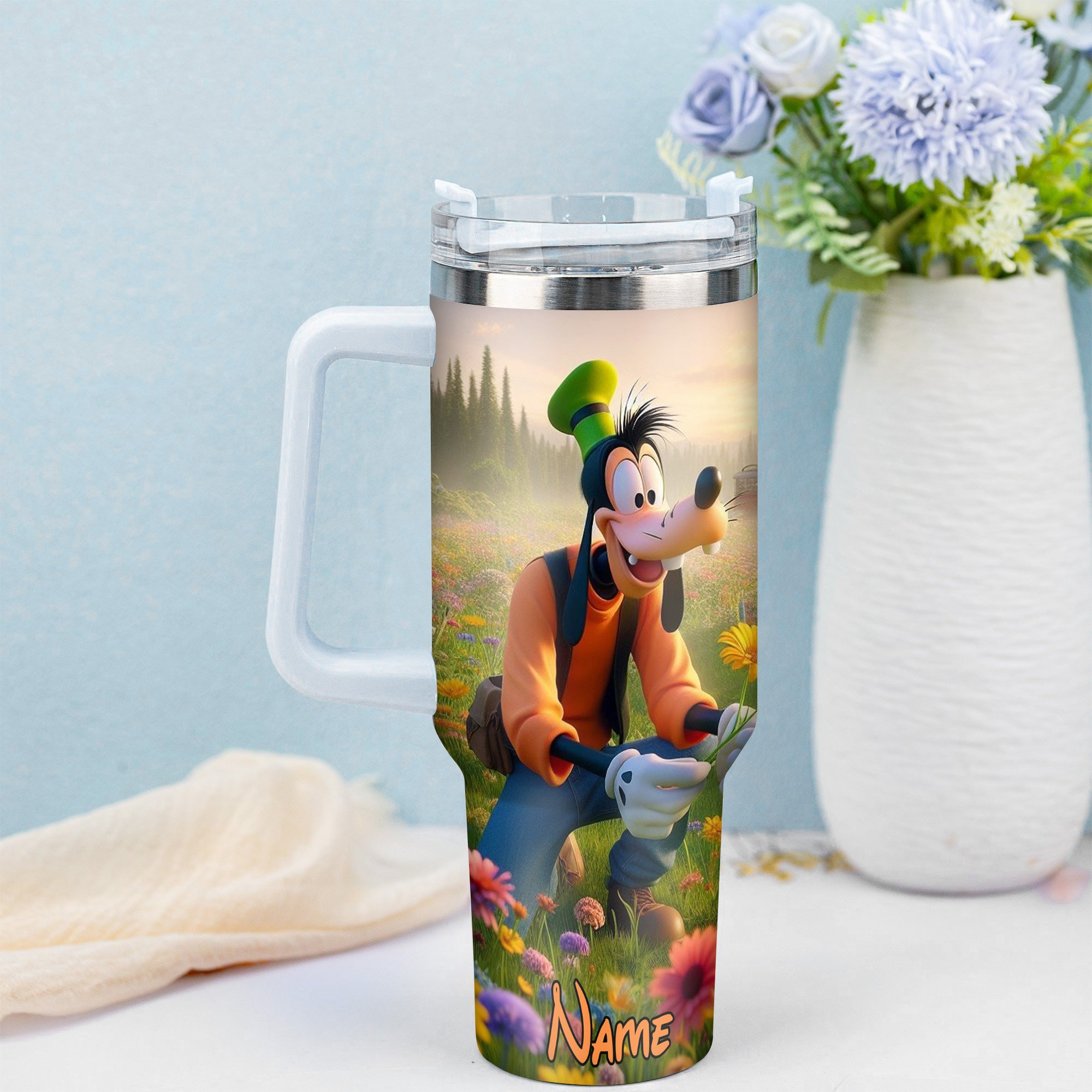 Goofy Cartoon Custom Stanley Cup 40 oz 30 oz Tumbler With Handle