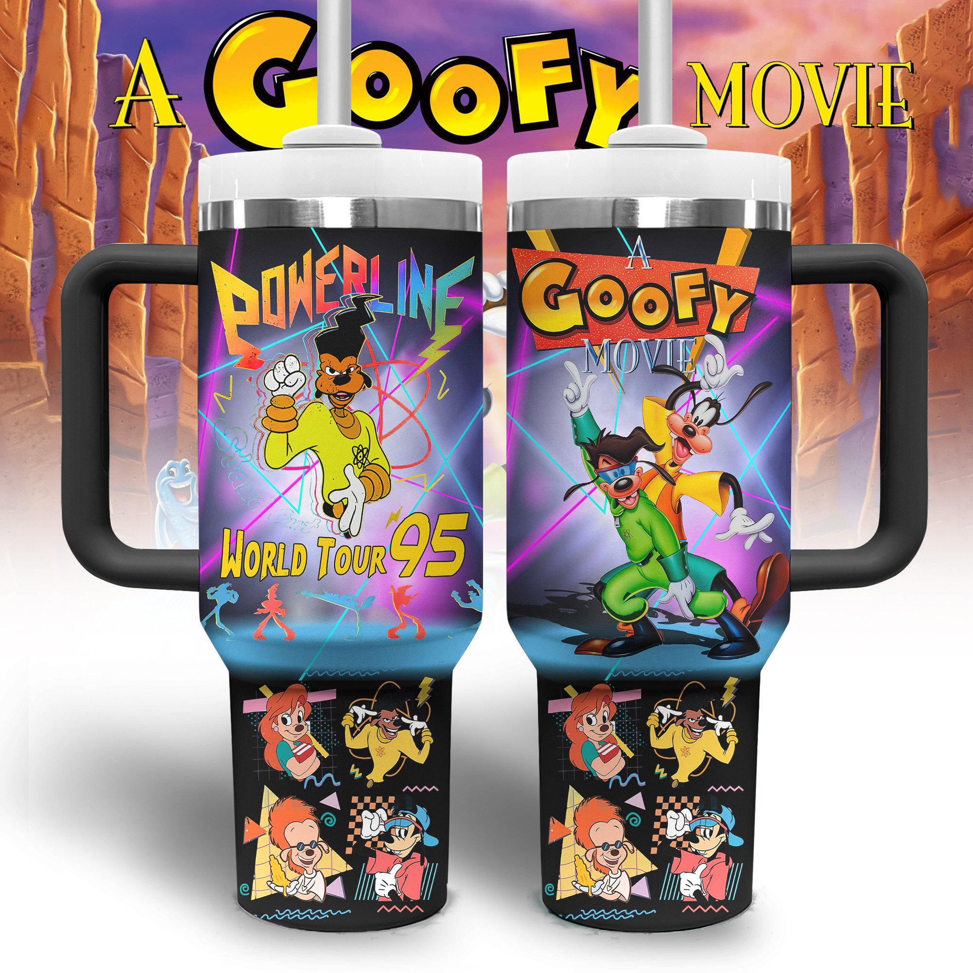 Goofy Cartoon Custom Stanley Cup 40 oz 30 oz Tumbler With Handle