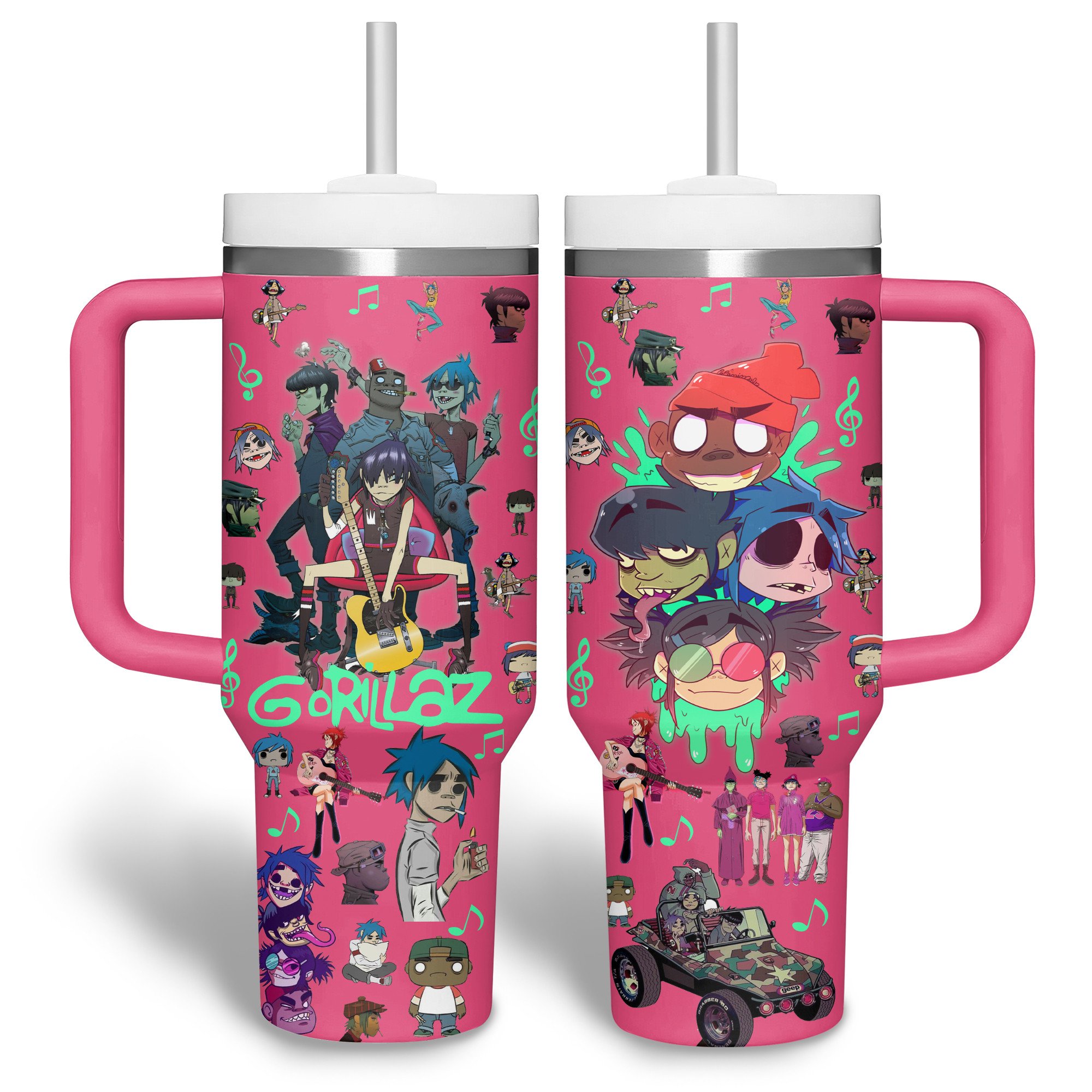 Gorillaz Music Custom Stanley Cup 40 oz 30 oz Tumbler With Handle