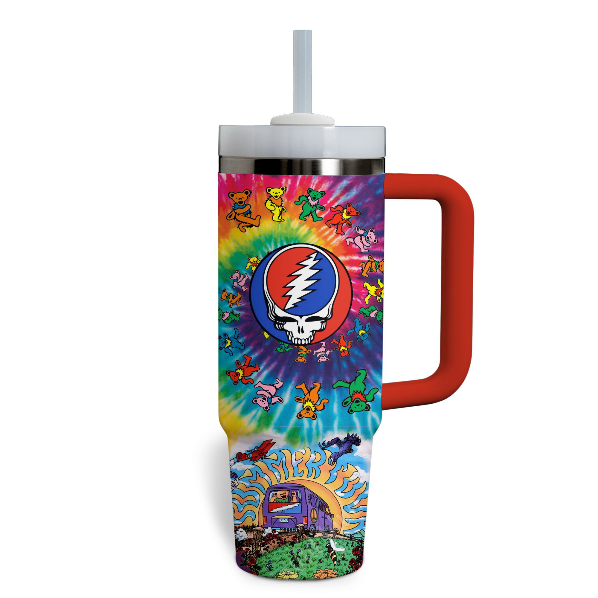 Grateful Dead Band Music Custom Stanley Cup 40 oz 30 oz Tumbler With Handle