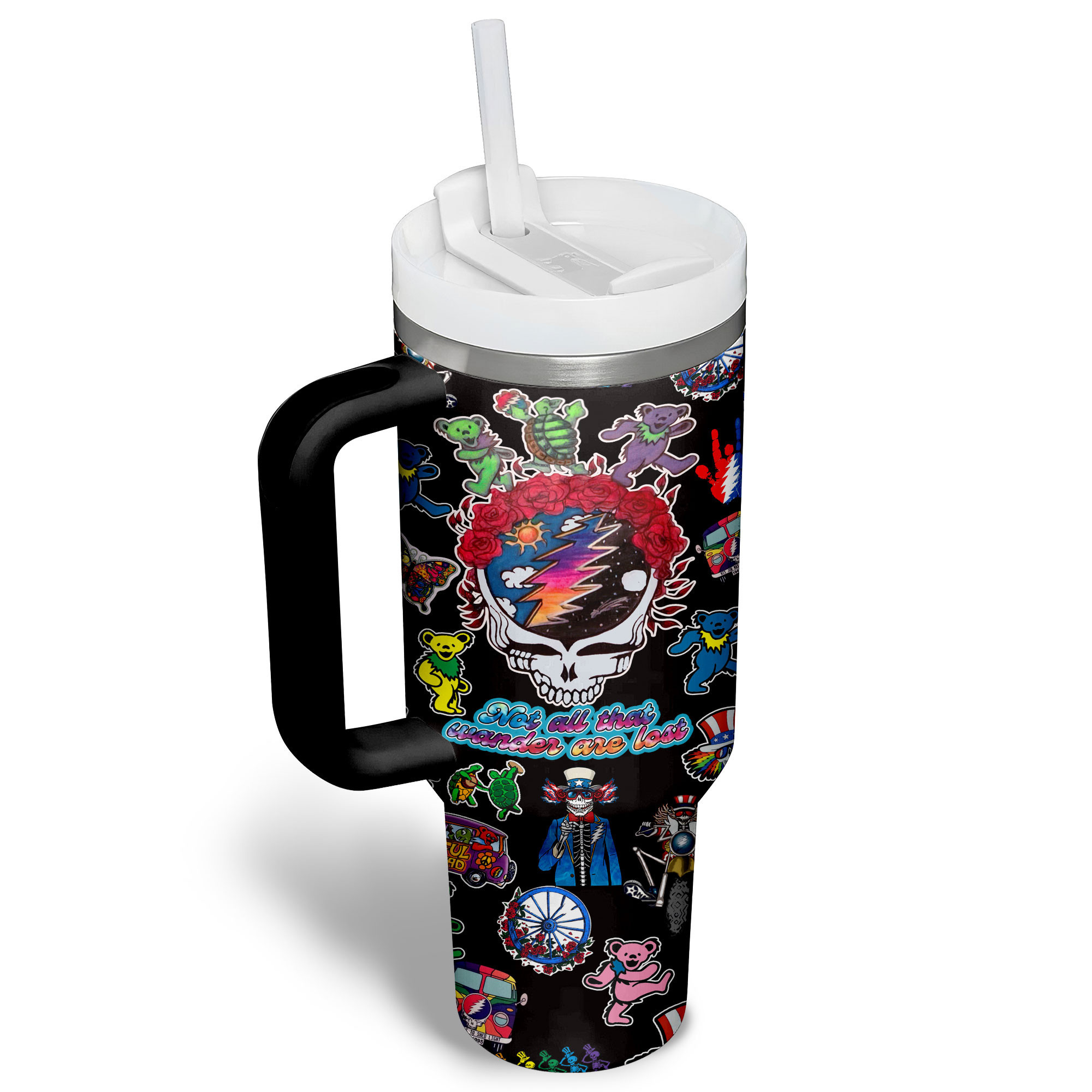 Grateful Dead Music Custom Stanley Cup 40 oz 30 oz Tumbler With Handle