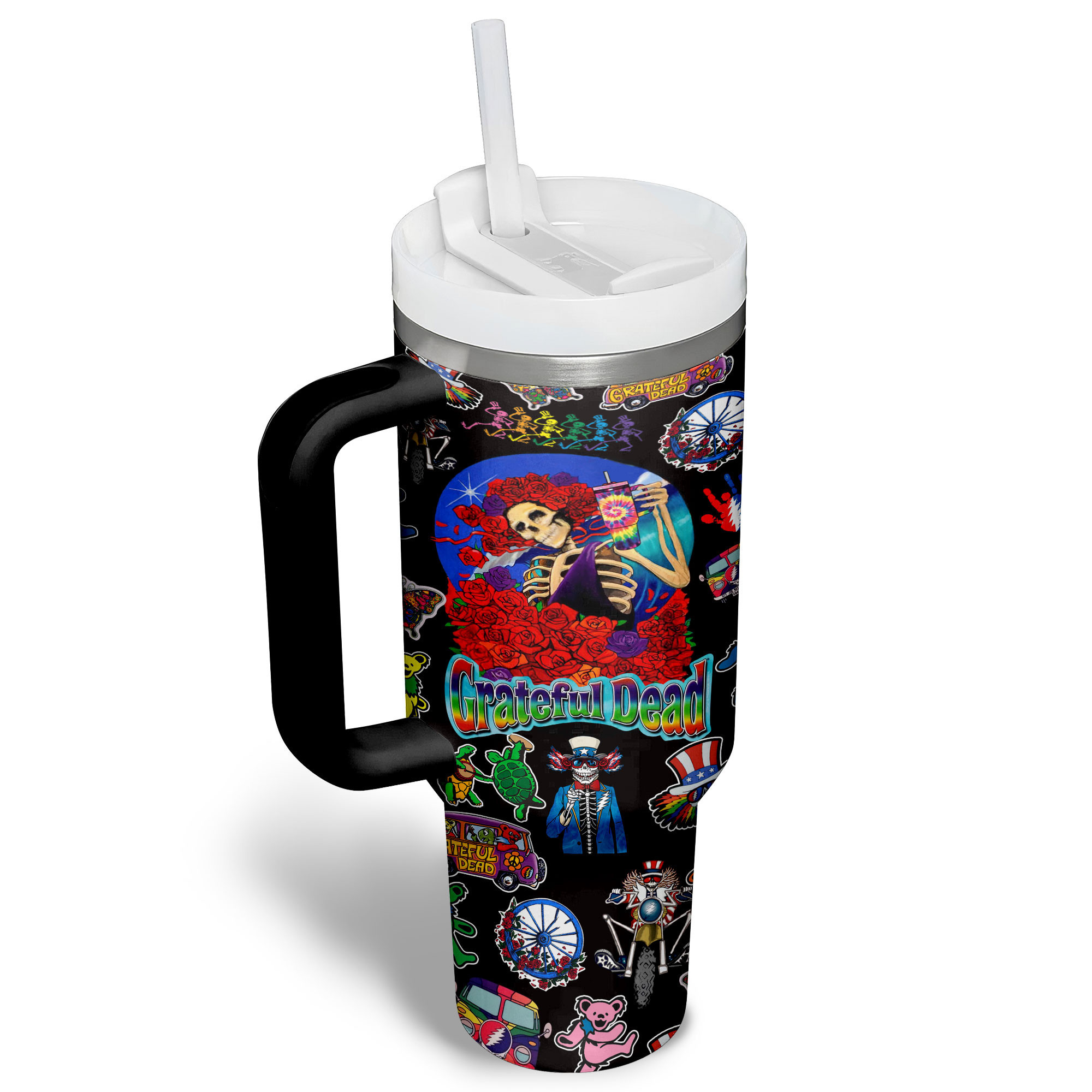 Grateful Dead Music Custom Stanley Cup 40 oz 30 oz Tumbler With Handle