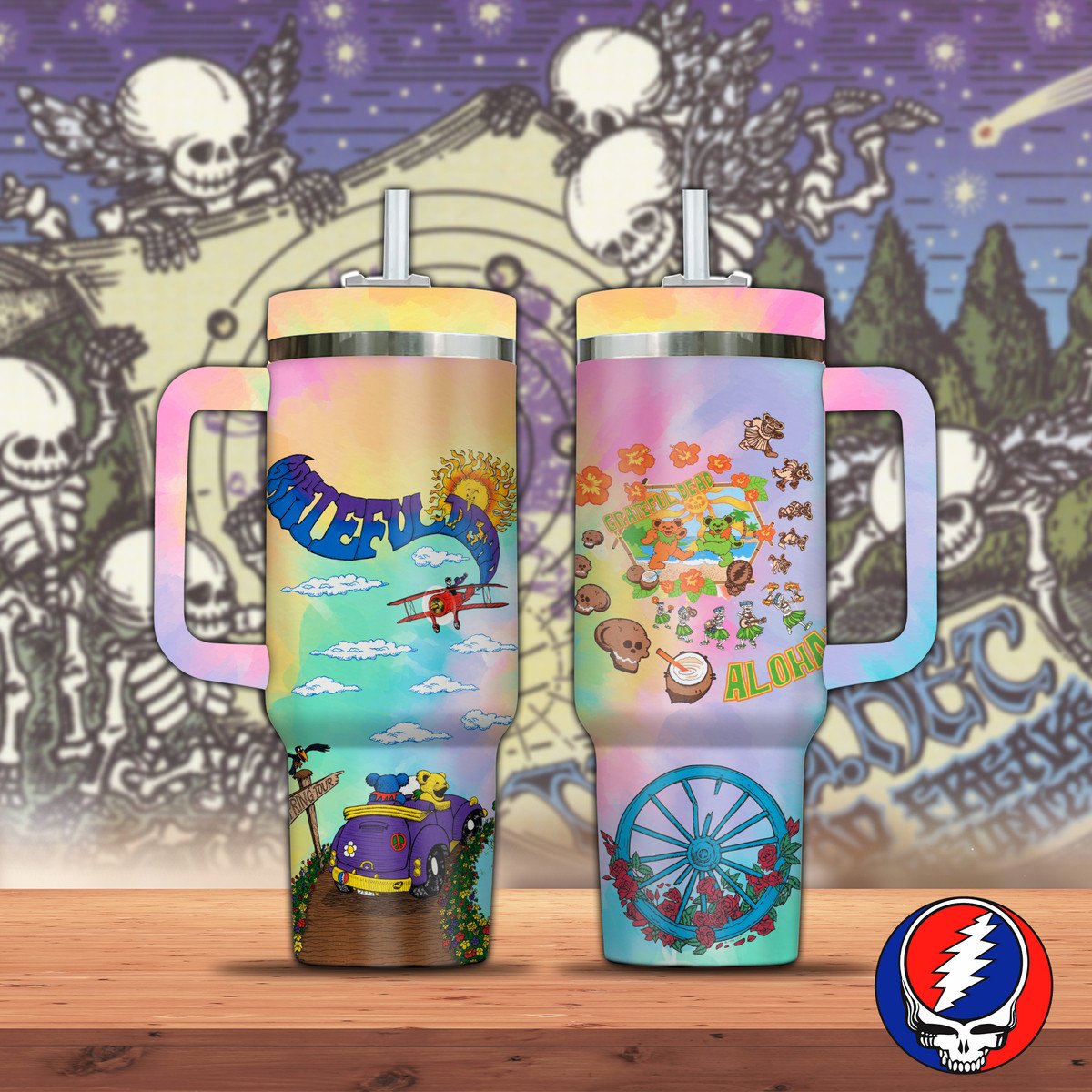 Grateful Dead Music Custom Stanley Cup 40 oz 30 oz Tumbler With Handle