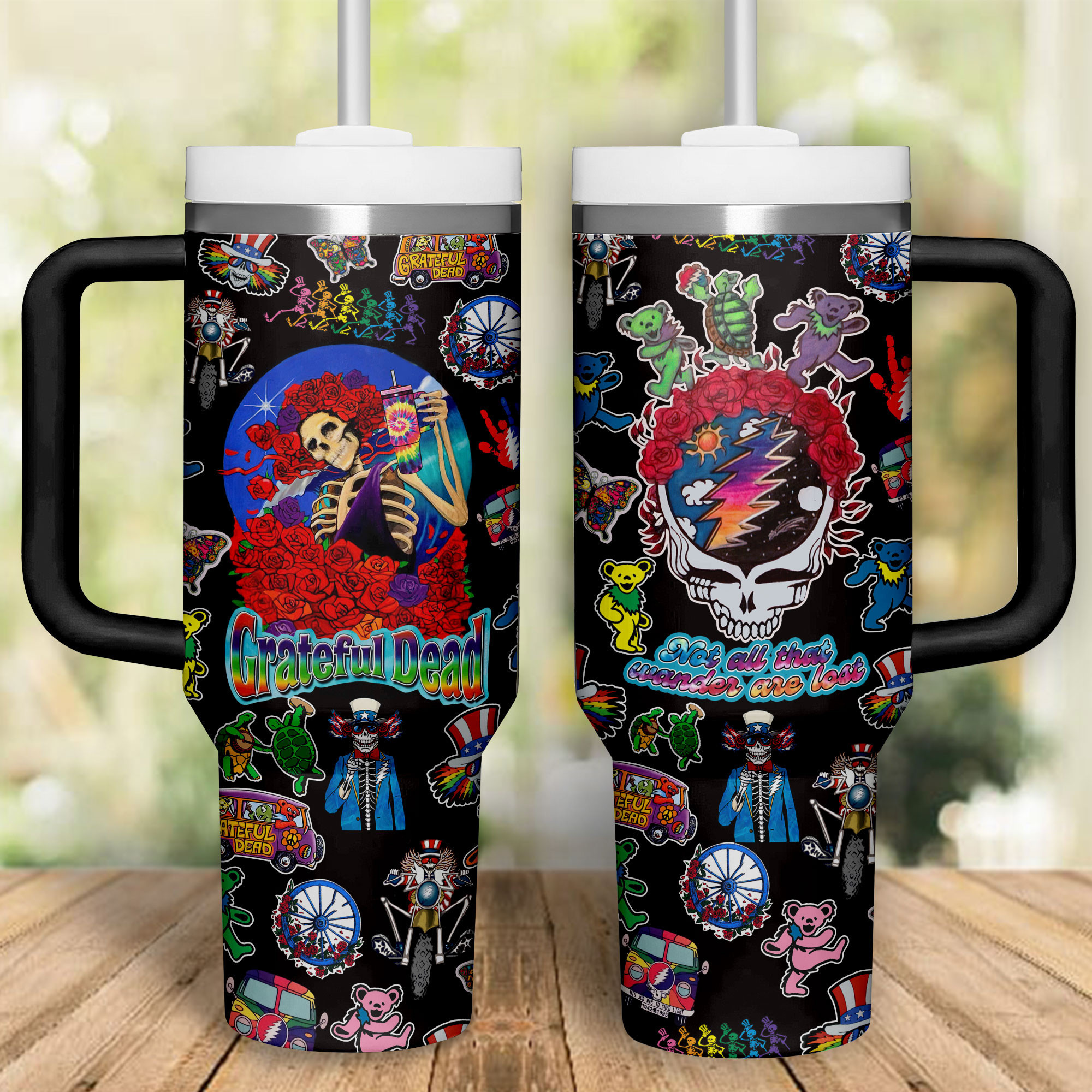 Grateful Dead Music Custom Stanley Cup 40 oz 30 oz Tumbler With Handle