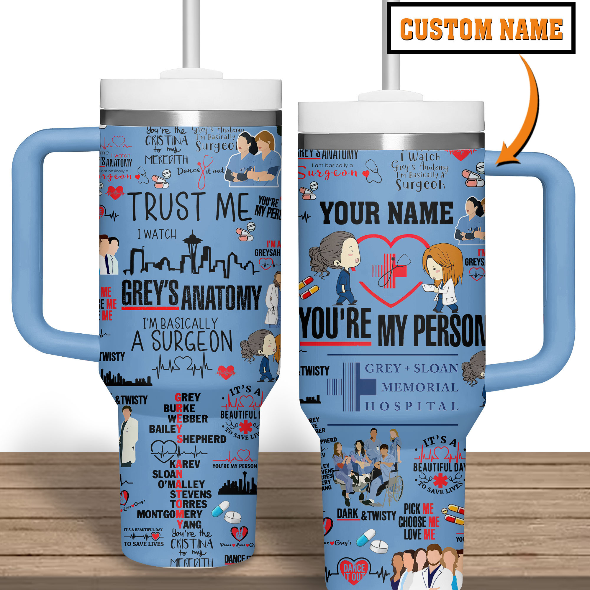 Gray's Anatomy Movies Custom Stanley Cup 40 oz 30 oz Tumbler With Handle