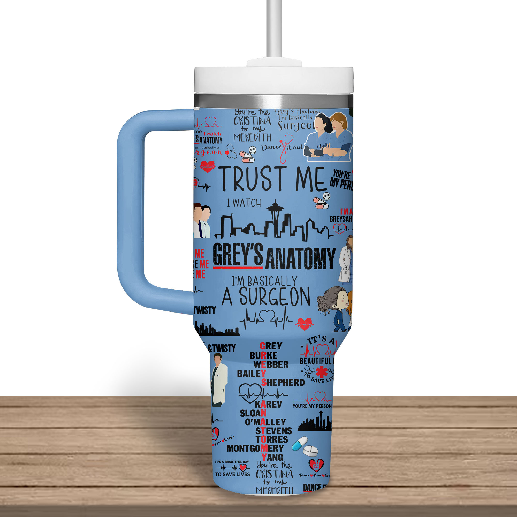 Gray's Anatomy Movies Custom Stanley Cup 40 oz 30 oz Tumbler With Handle