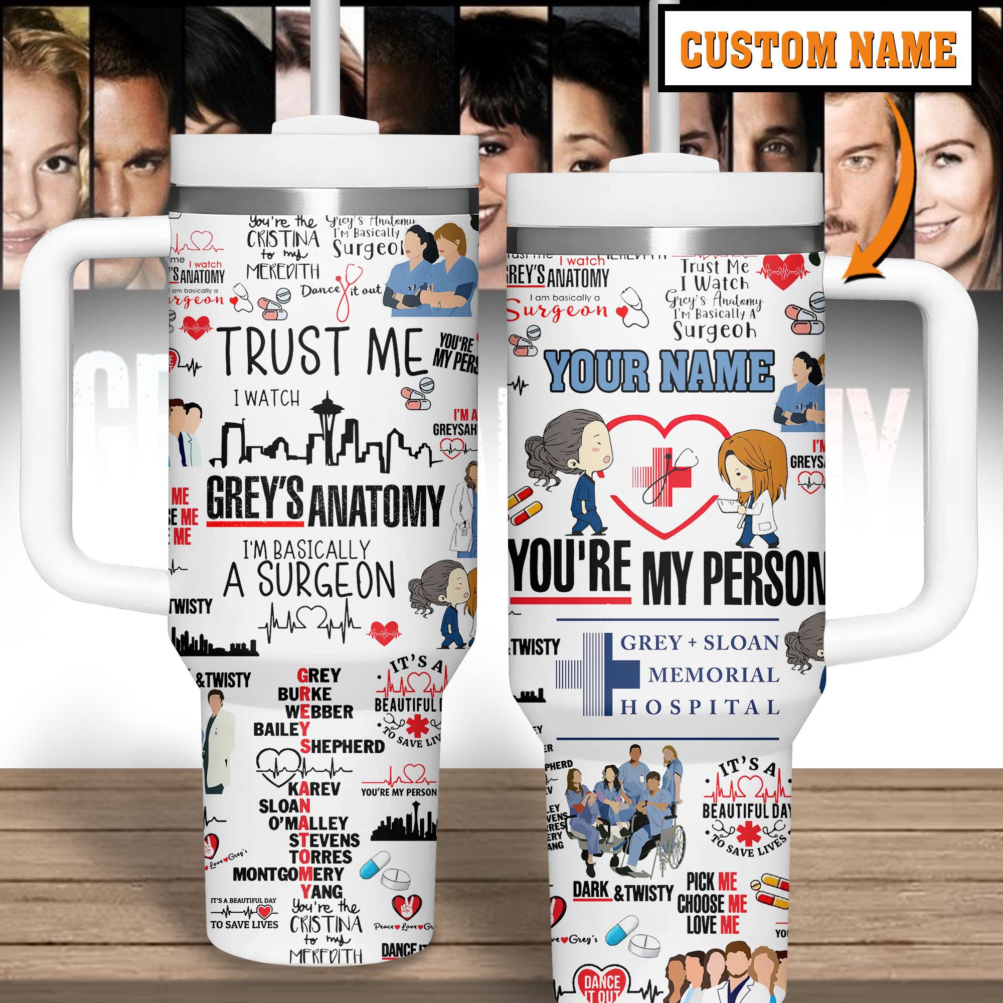 Gray's Anatomy Movies Custom Stanley Cup 40 oz 30 oz Tumbler With Handle