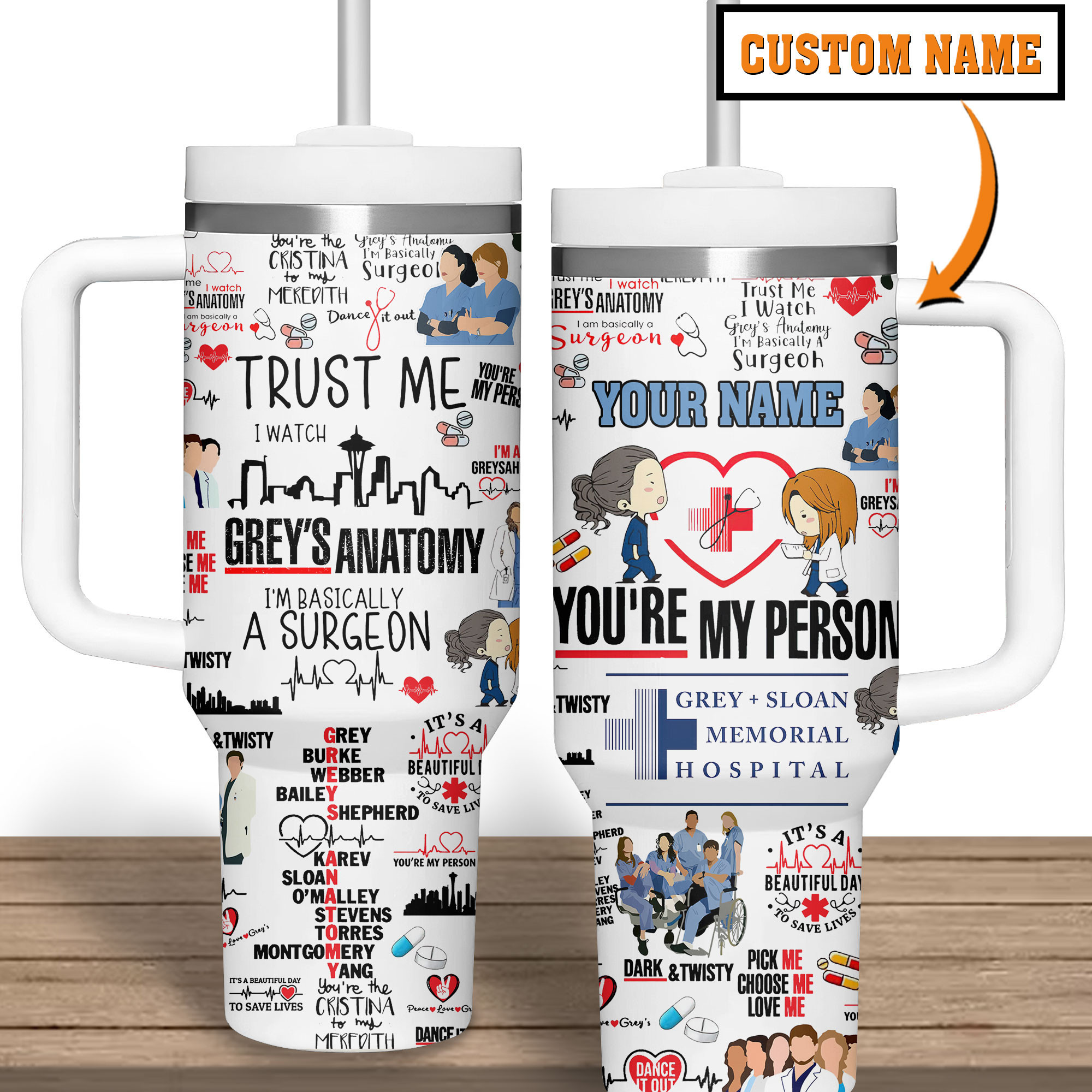 Gray's Anatomy Movies Custom Stanley Cup 40 oz 30 oz Tumbler With Handle