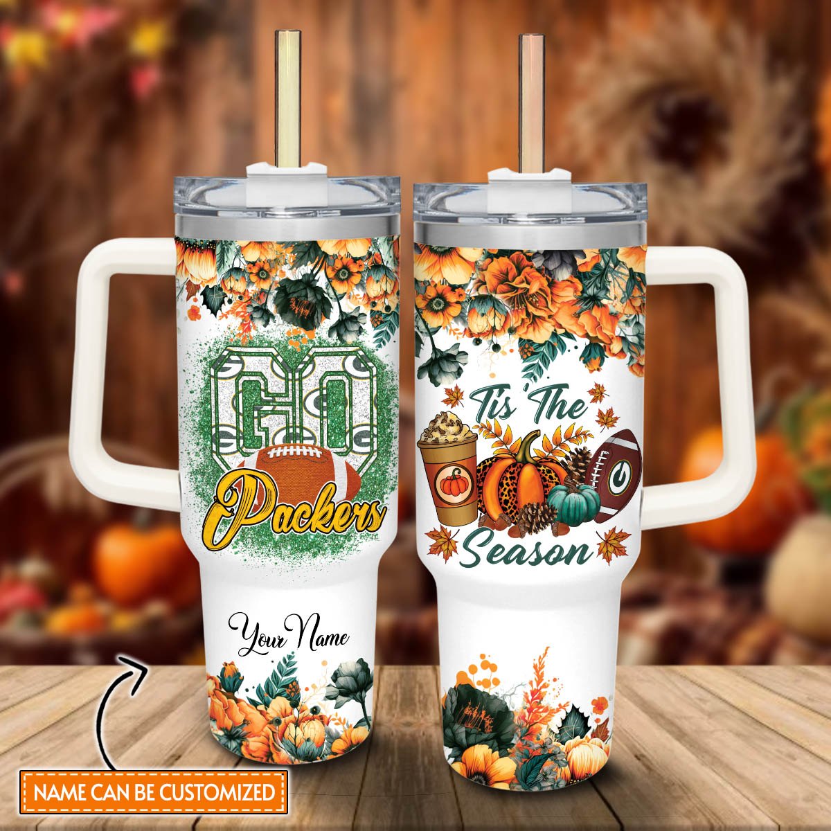 Green Bay Packers NFL Custom Stanley Cup 40 oz 30 oz Tumbler With Handle