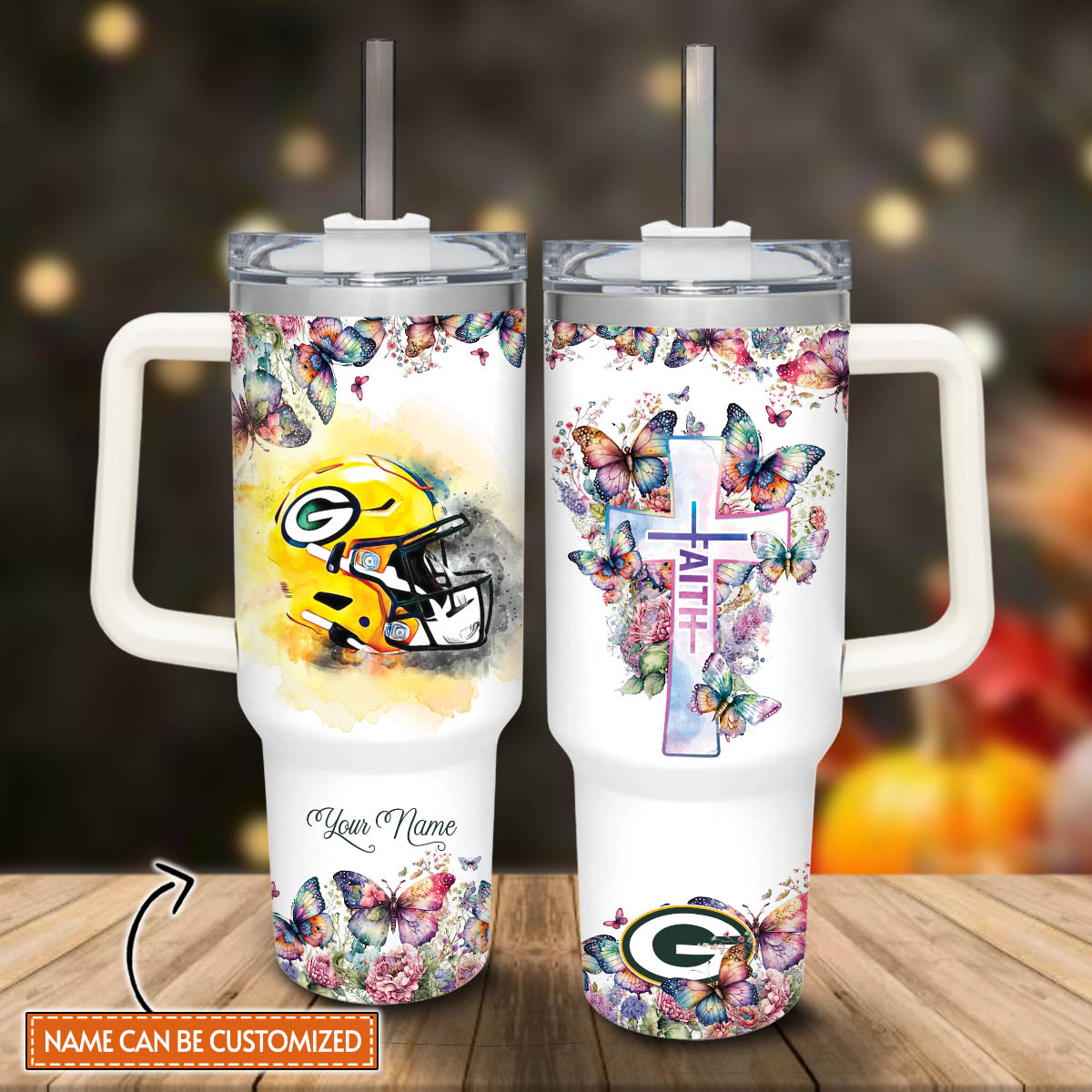 Green Bay Packers NFL Custom Stanley Cup 40 oz 30 oz Tumbler With Handle