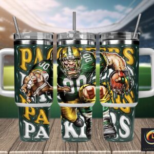 Green Bay Packers NFL Mascot Custom Stanley Cup 40 oz 30 oz Tumbler With Handle