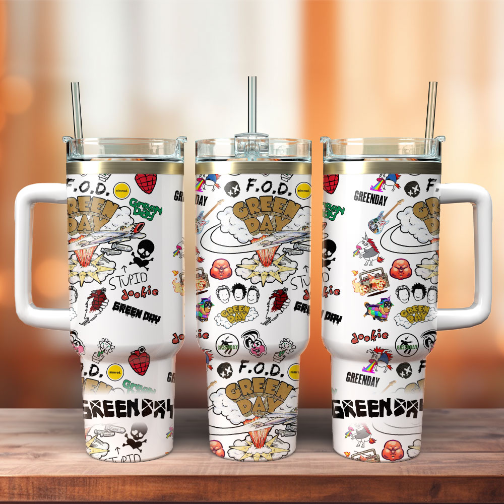 Green Day Music Custom Stanley Cup 40 oz 30 oz Tumbler With Handle