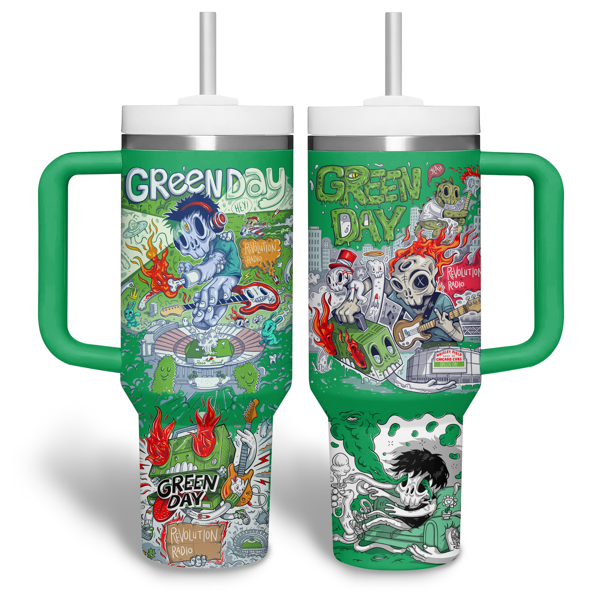 Green Day Music Custom Stanley Cup 40 oz 30 oz Tumbler With Handle