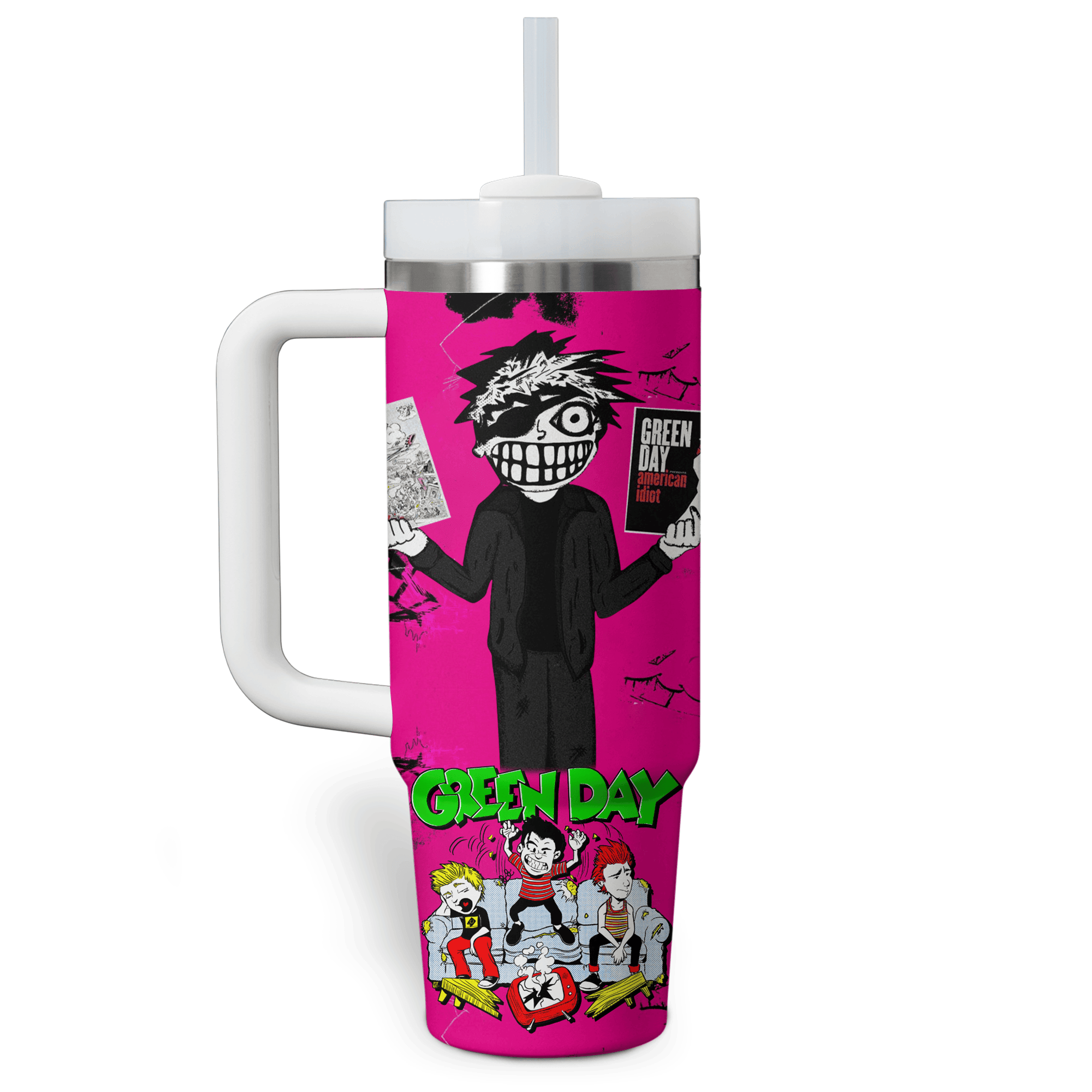 Green Day Music Custom Stanley Cup 40 oz 30 oz Tumbler With Handle