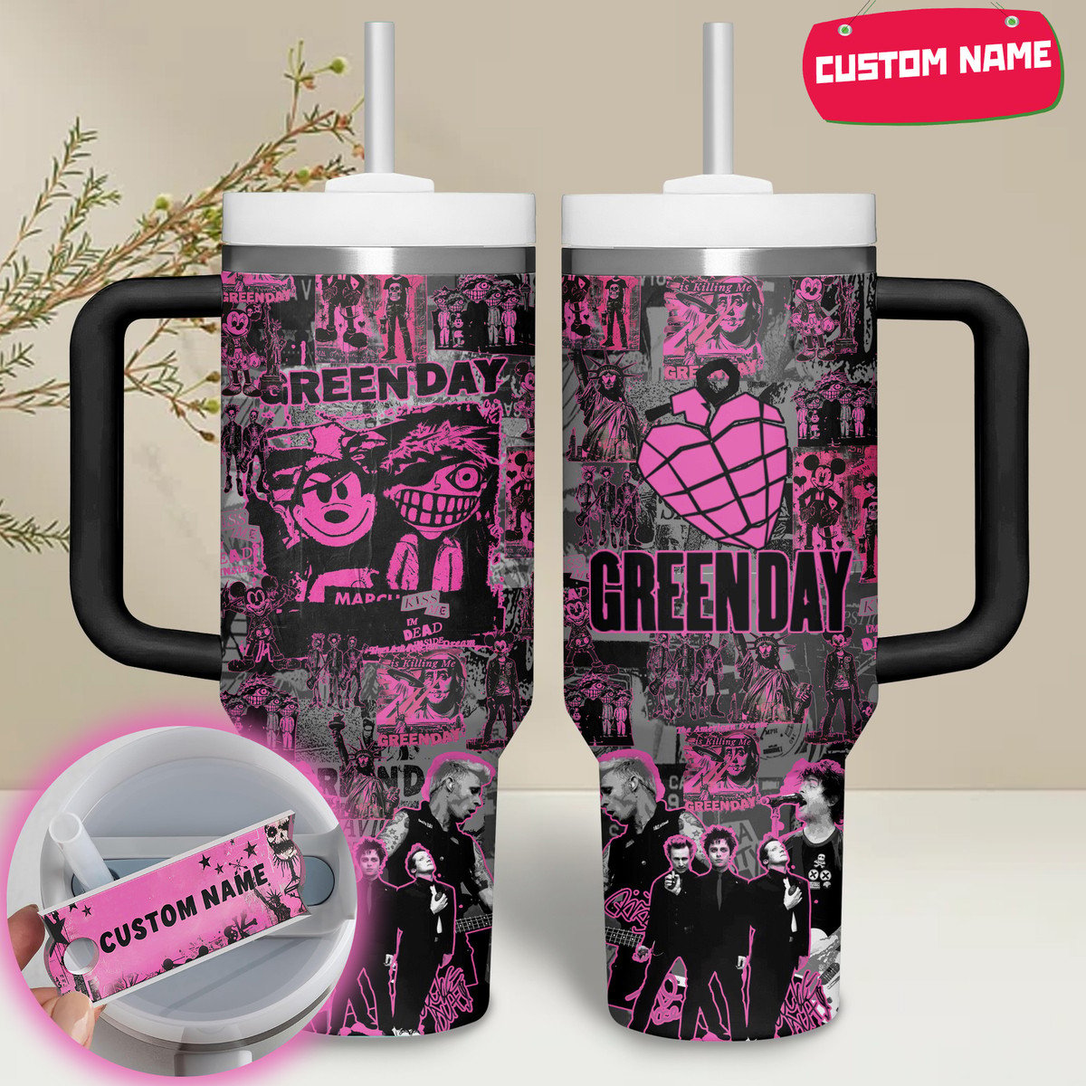 Green Day Music Custom Stanley Cup 40 oz 30 oz Tumbler With Handle
