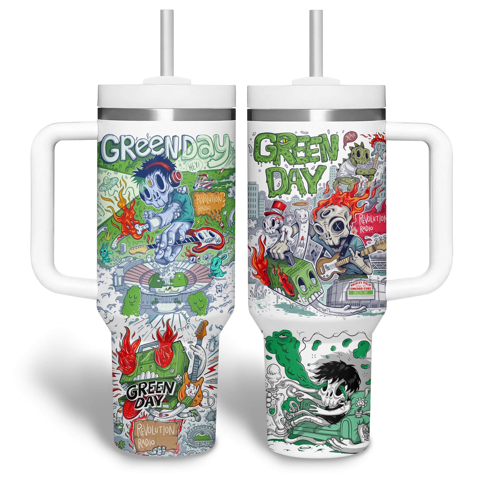 Green Day Music Custom Stanley Cup 40 oz 30 oz Tumbler With Handle