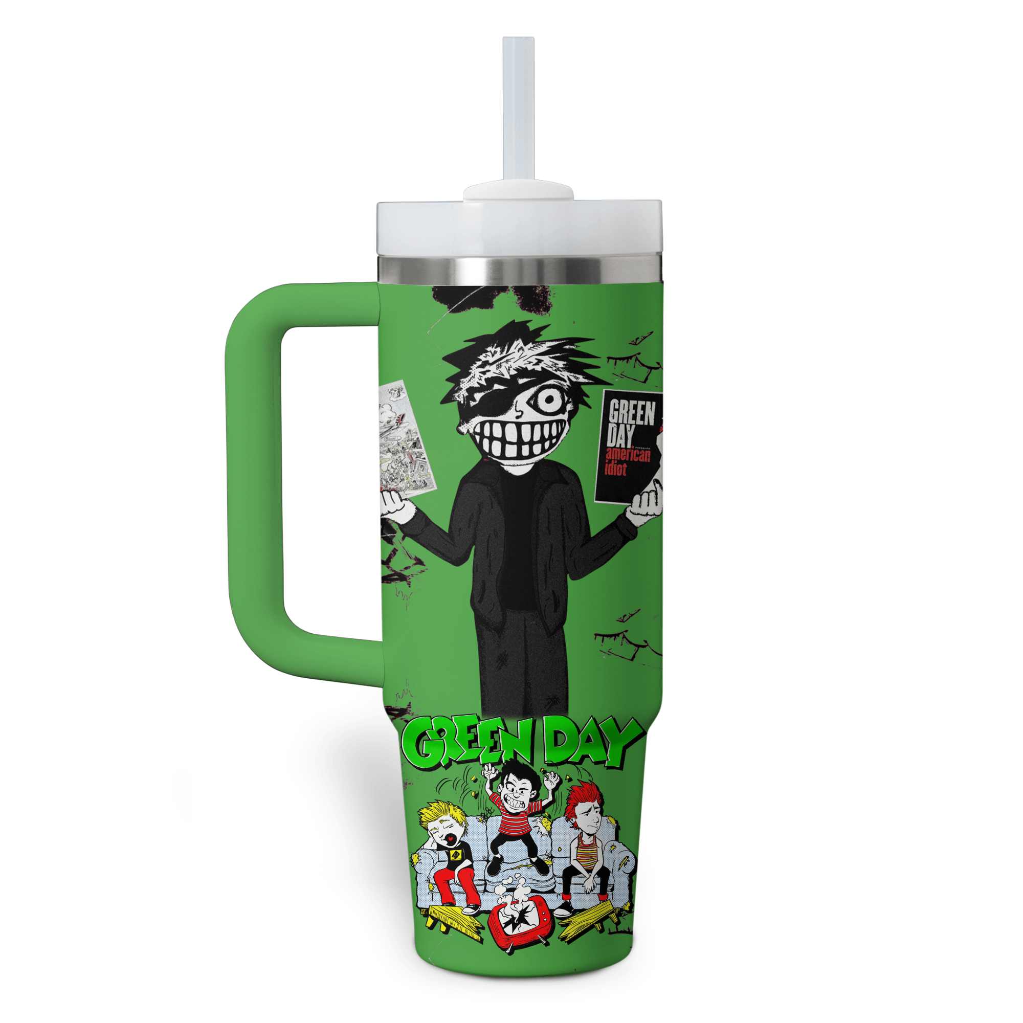 Green Day Music Custom Stanley Cup 40 oz 30 oz Tumbler With Handle