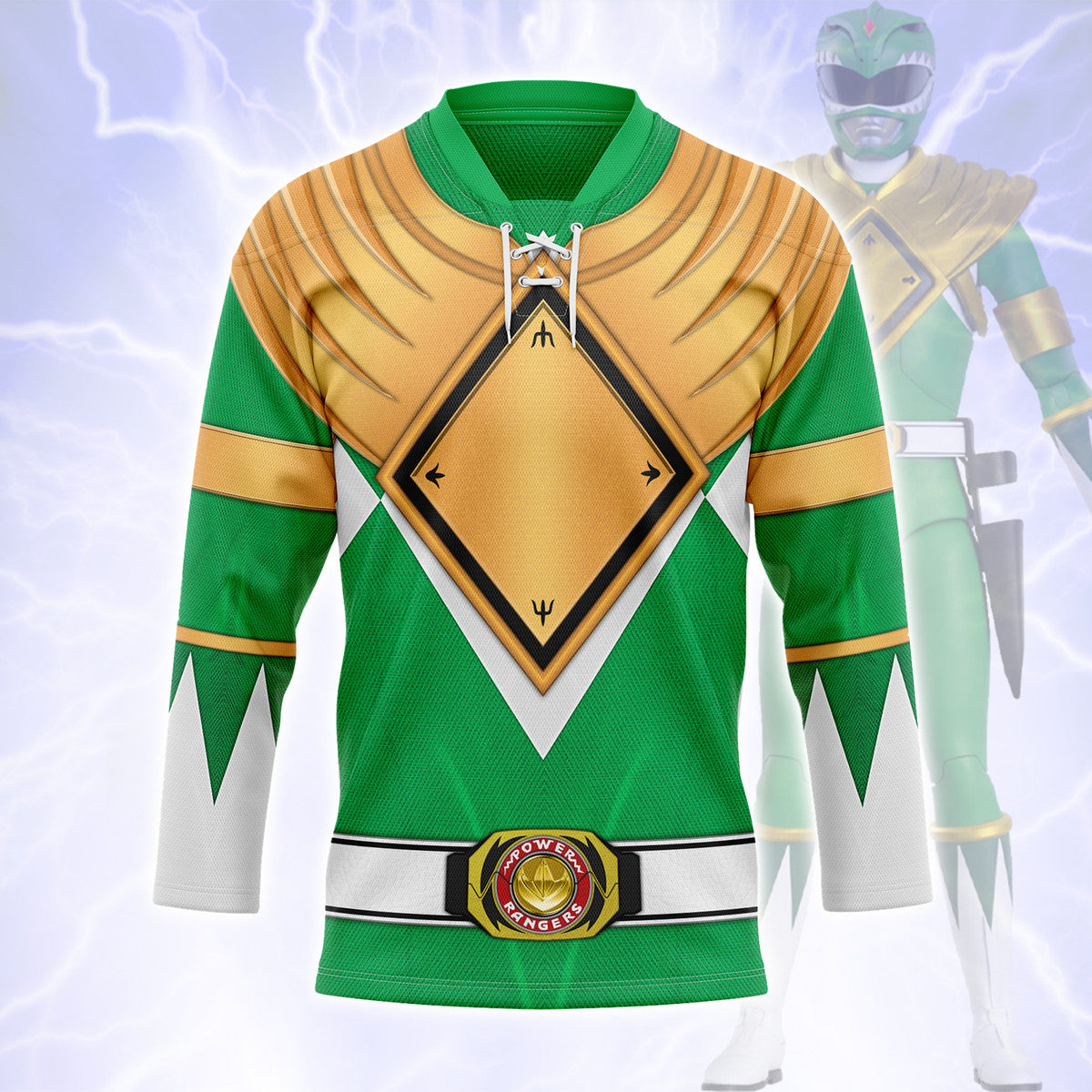 Green Ranger Dragon Shield Hockey Jersey - Stormmerch Exclusive
