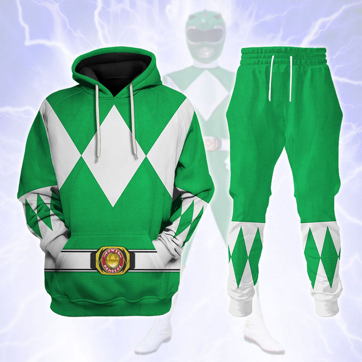 Green Ranger Mighty Morphin Hoodies Sweatshirt T-shirt Hawaiian Tracksuit - Stormmerch Exclusive