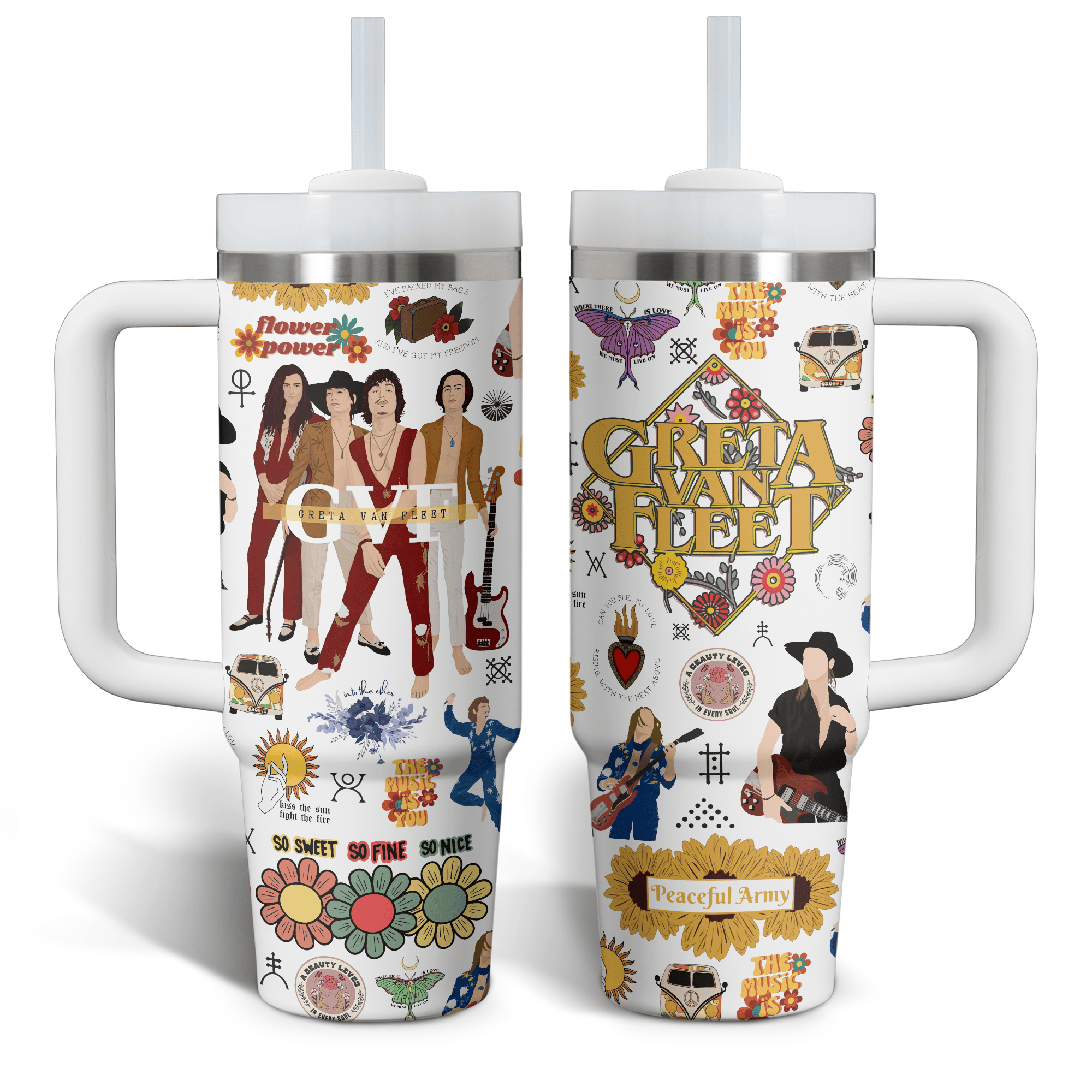 Greta Van Fleet Music Custom Stanley Cup 40 oz 30 oz Tumbler With Handle