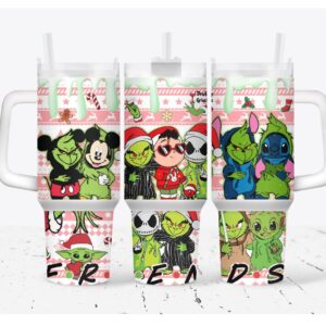 Grinch and Friends Sweater Merry Xmas Movies Custom Stanley Cup 40 oz 30 oz Tumbler With Handle
