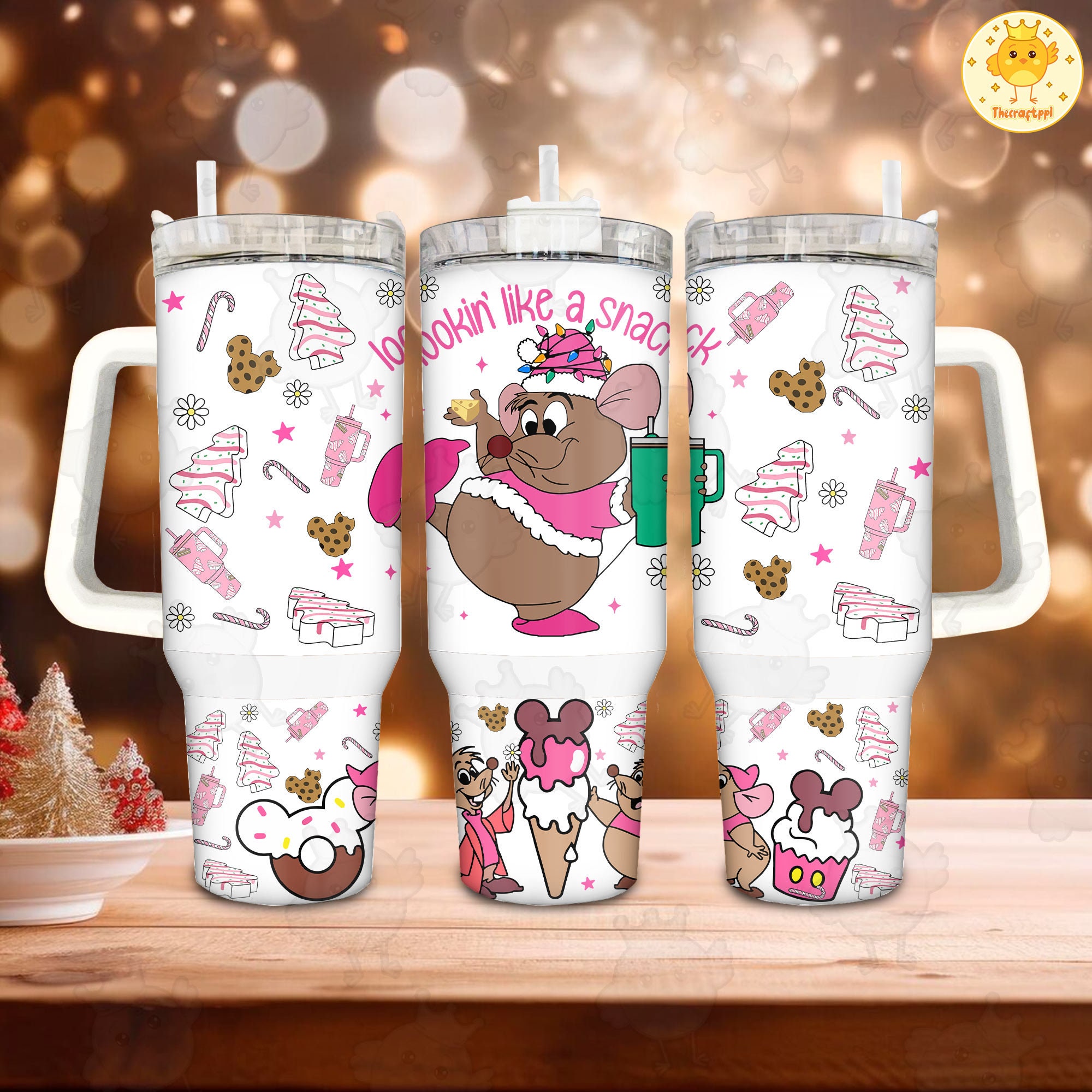 Gus Cinderella Disney Cartoon Custom Stanley Cup 40 oz 30 oz Tumbler With Handle