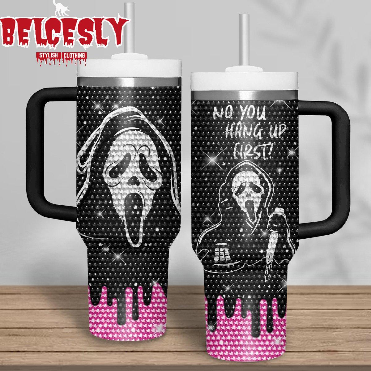 Halloween Bling Ghostface Scream Movies Custom Stanley Cup 40 oz 30 oz Tumbler With Handle