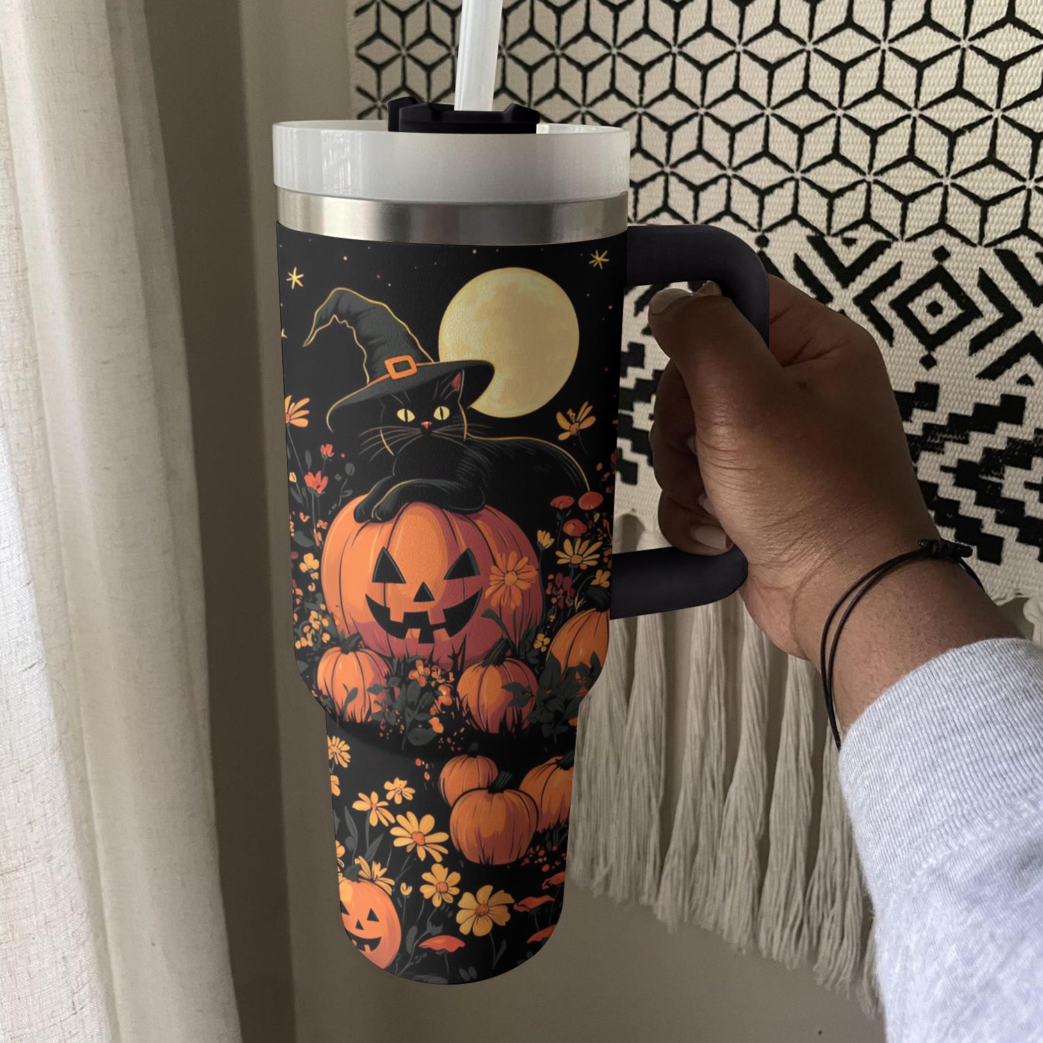 Halloween Cat Garden Custom Stanley Cup 40 oz 30 oz Tumbler With Handle