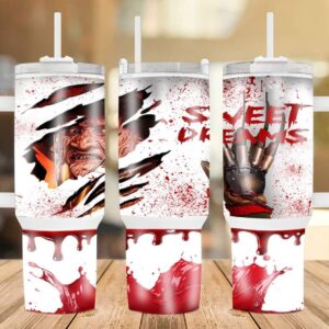 Halloween Freddy Krueger A Nightmare On Elm Street Movies Custom Stanley Cup 40 oz 30 oz Tumbler With Handle