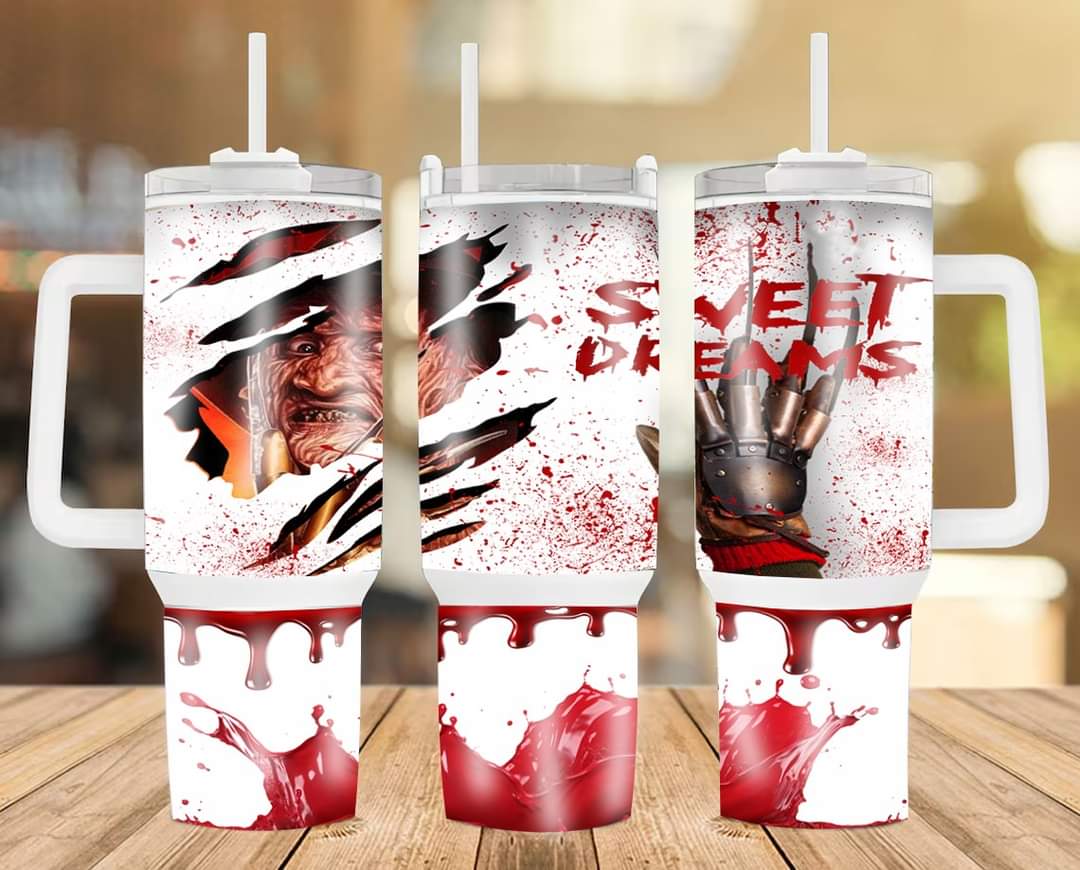 Halloween Freddy Krueger A Nightmare On Elm Street Movies Custom Stanley Cup 40 oz 30 oz Tumbler With Handle