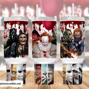 Halloween Horror Characters Movies Custom Stanley Cup 40 oz 30 oz Tumbler With Handle