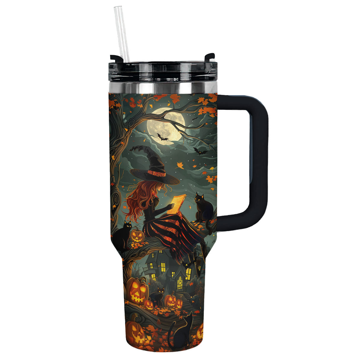 Halloween Moonlit Witching Custom Stanley Cup 40 oz 30 oz Tumbler With Handle
