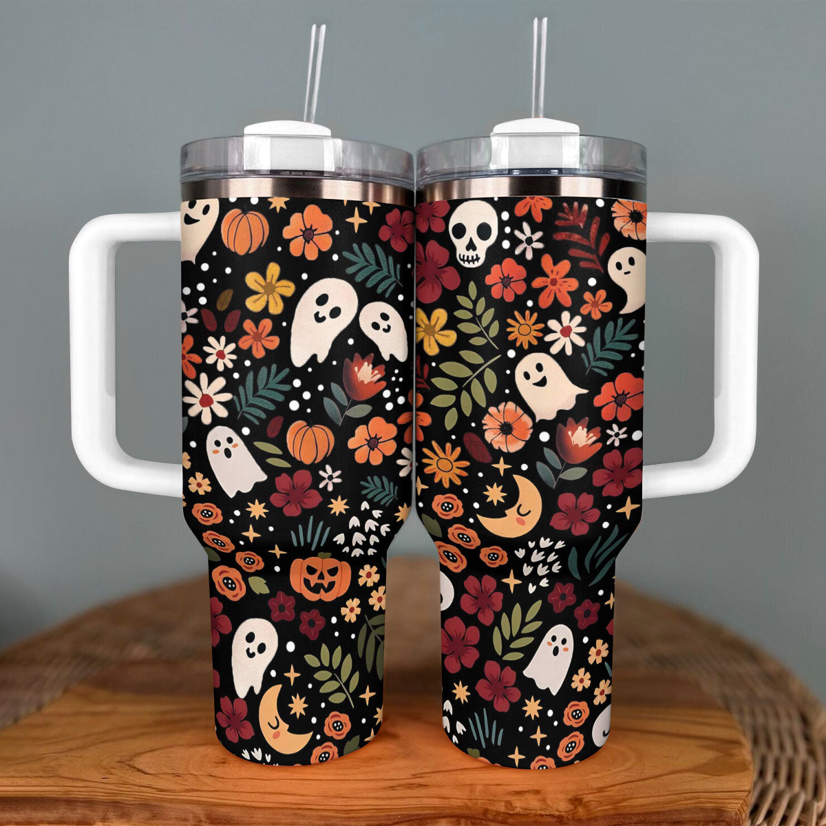 Halloween Spooky Chic Custom Stanley Cup 40 oz 30 oz Tumbler With Handle