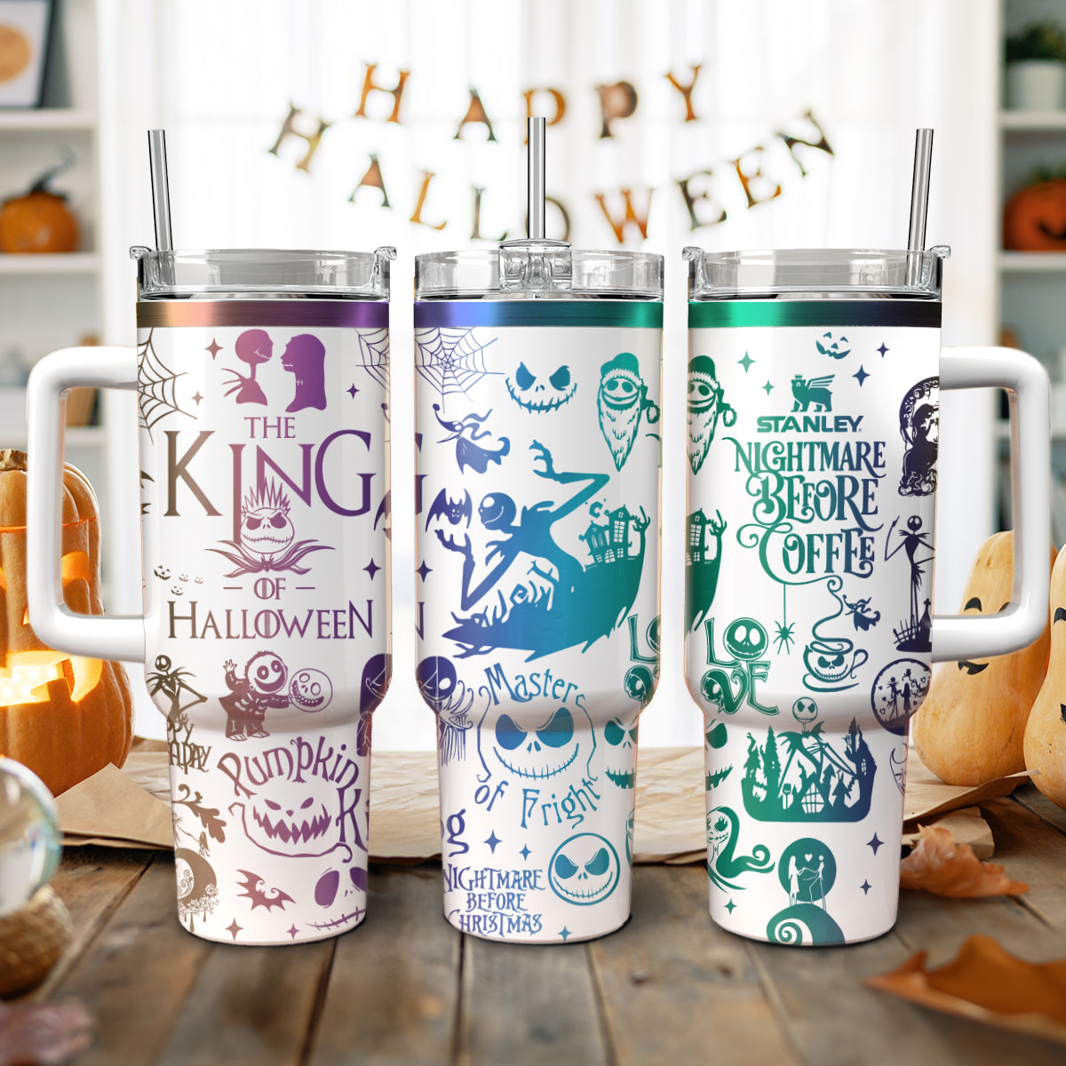 Halloween The Nightmare Before Christmas Movies Custom Stanley Cup 40 oz 30 oz Tumbler With Handle