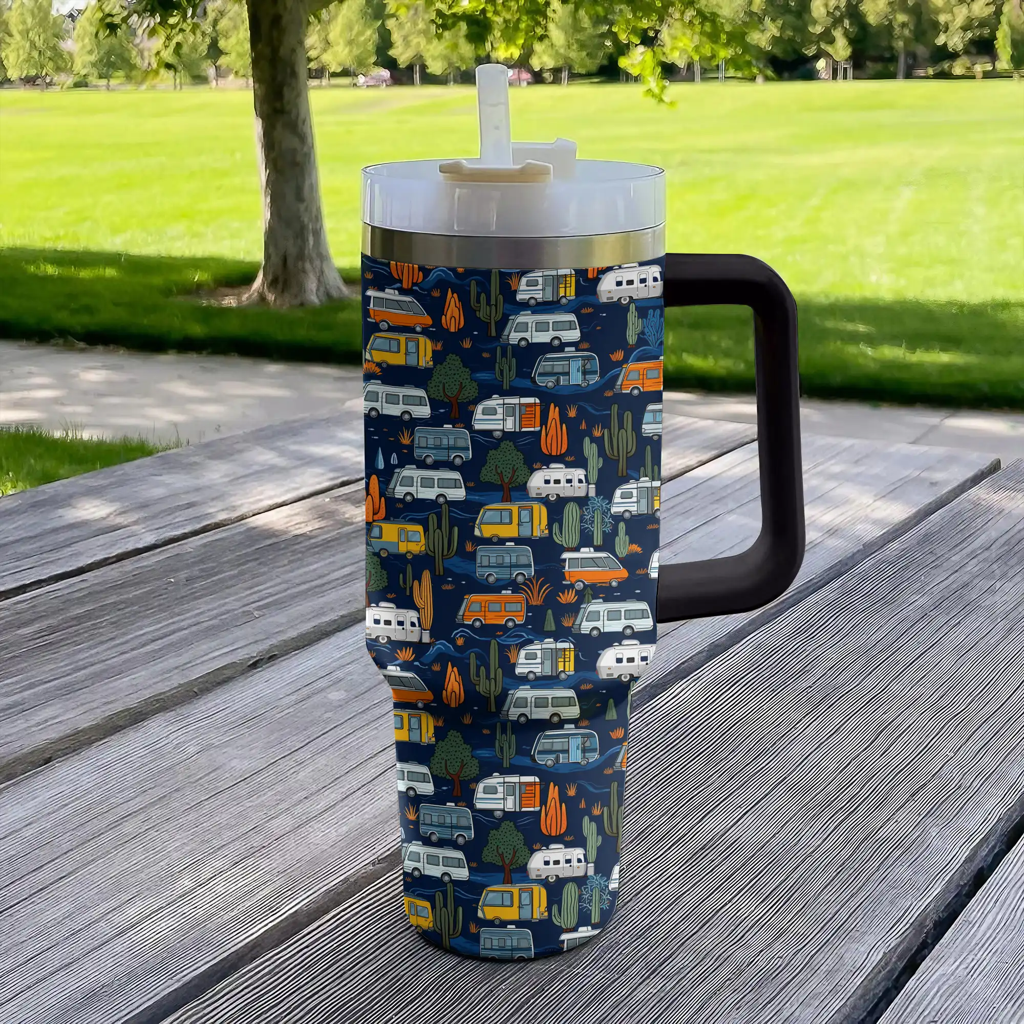 Happy Camping Custom Stanley Cup 40 oz 30 oz Tumbler With Handle
