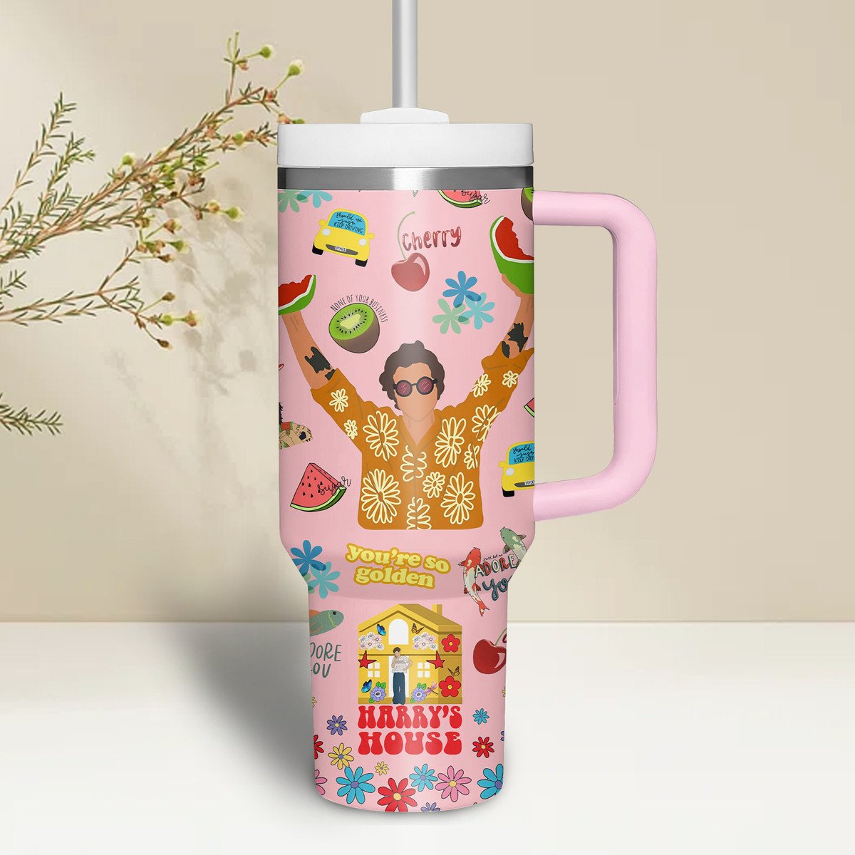 Harry Styles Music Custom Stanley Cup 40 oz 30 oz Tumbler With Handle