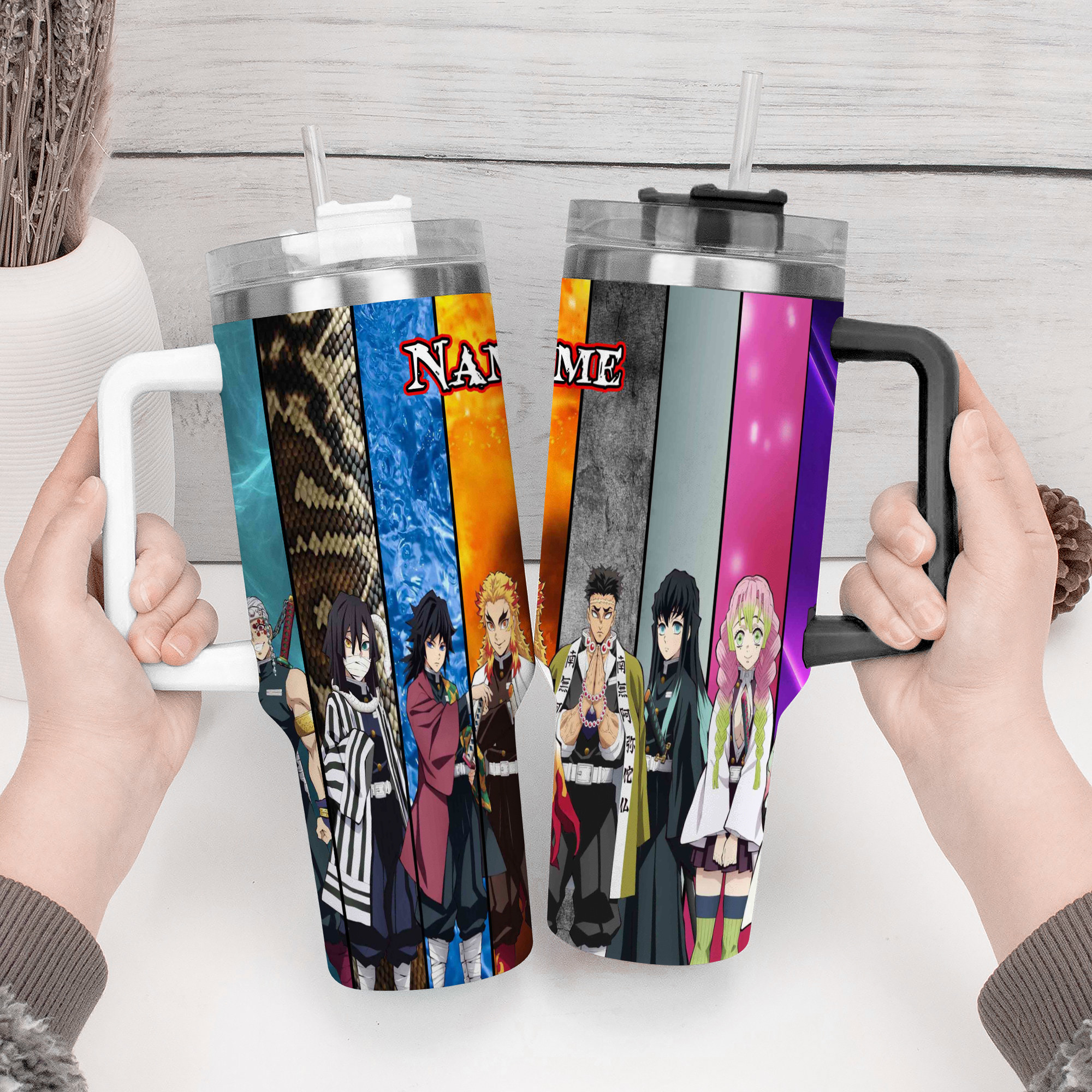 Hashiras Demon Slayer Anime Kimetsu no Yaiba Anime Custom Stanley Cup 40 oz 30 oz Tumbler With Handle