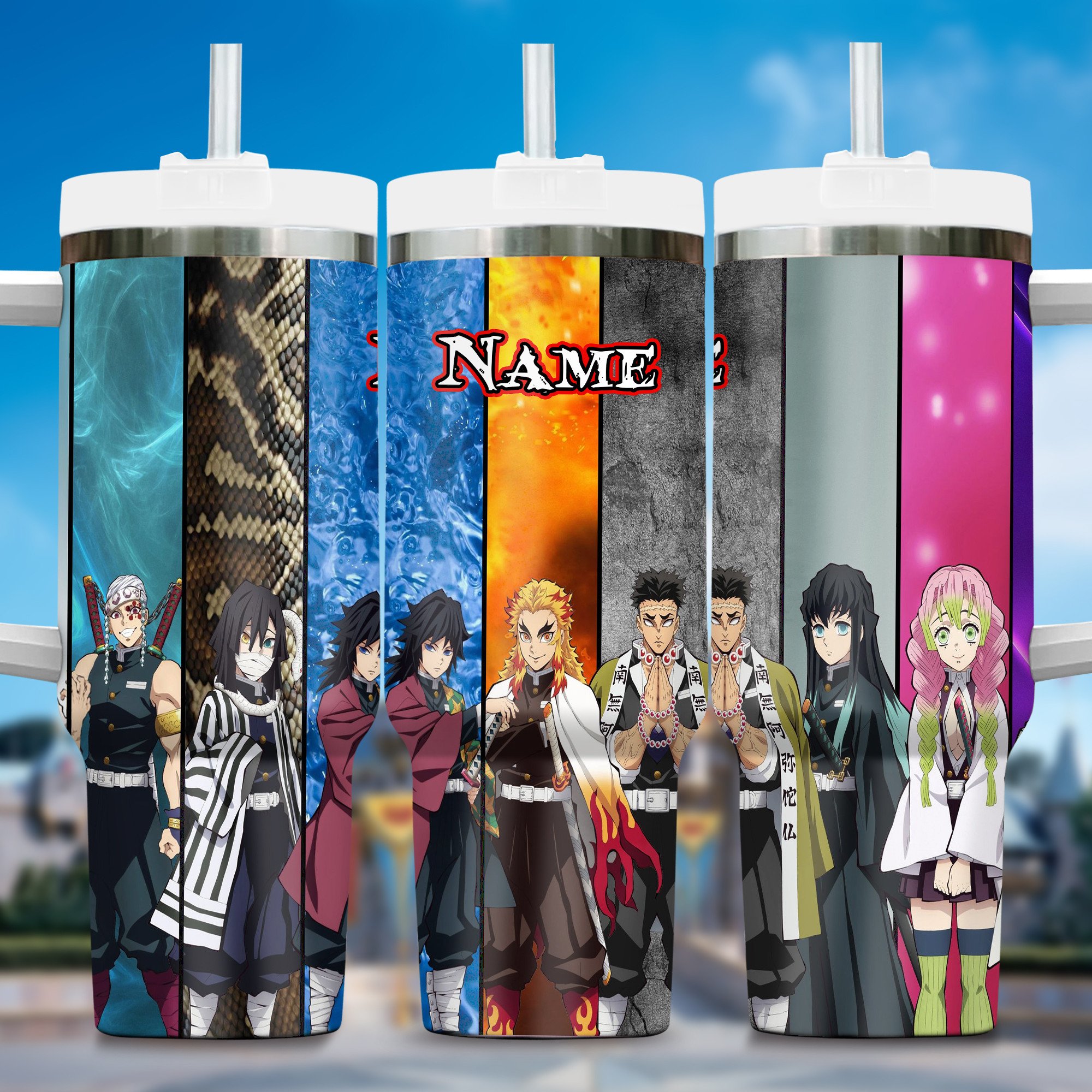 Hashiras Demon Slayer Anime Kimetsu no Yaiba Anime Custom Stanley Cup 40 oz 30 oz Tumbler With Handle