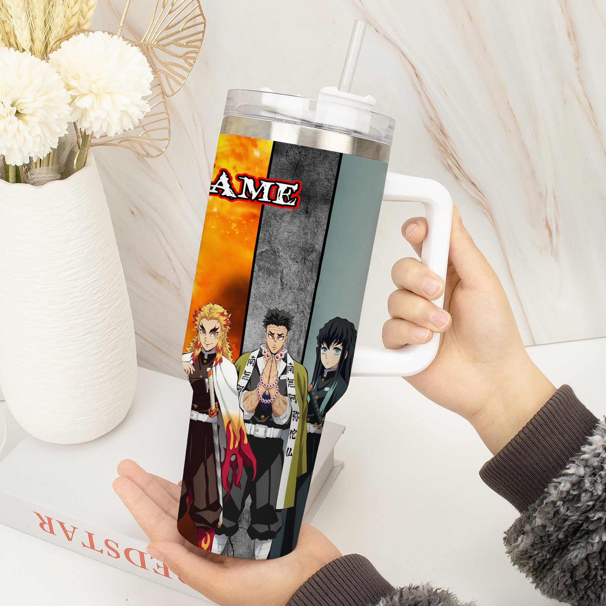 Hashiras Demon Slayer Anime Kimetsu no Yaiba Anime Custom Stanley Cup 40 oz 30 oz Tumbler With Handle