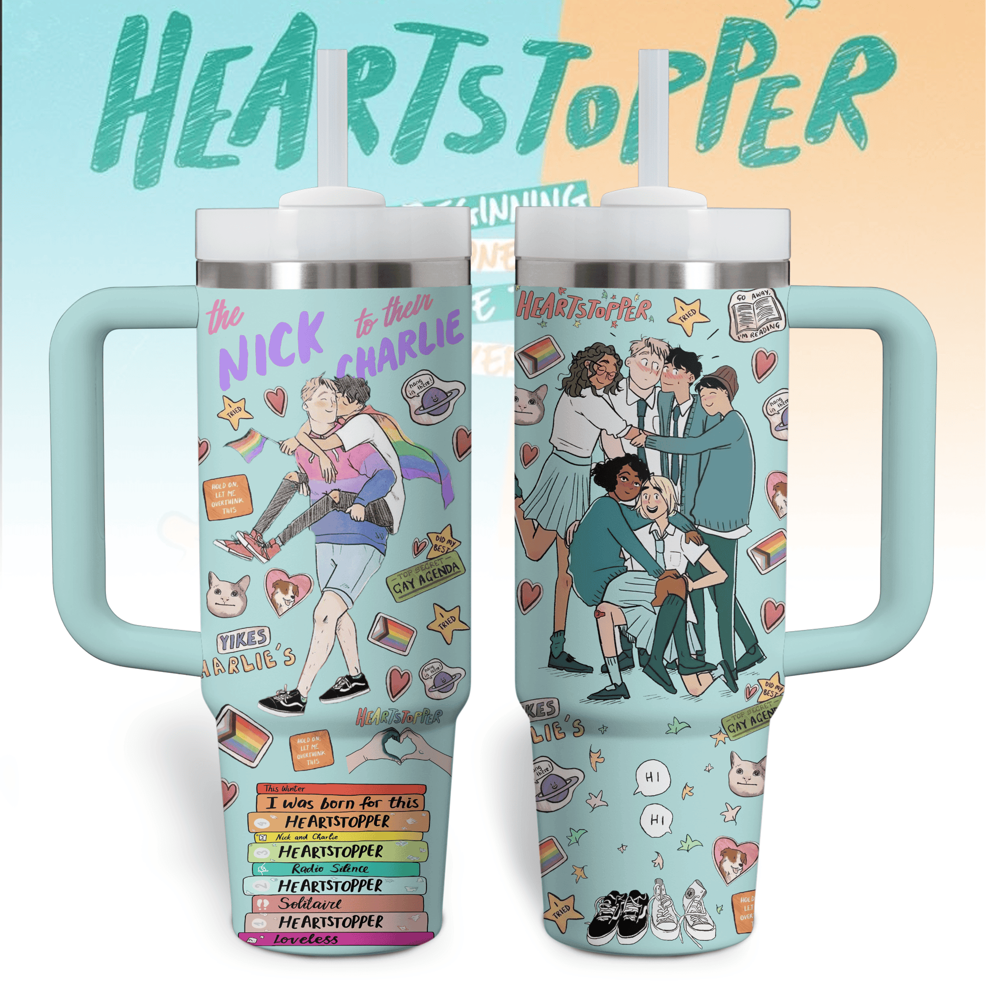 Heartstopper TV Series Custom Stanley Cup 40 oz 30 oz Tumbler With Handle