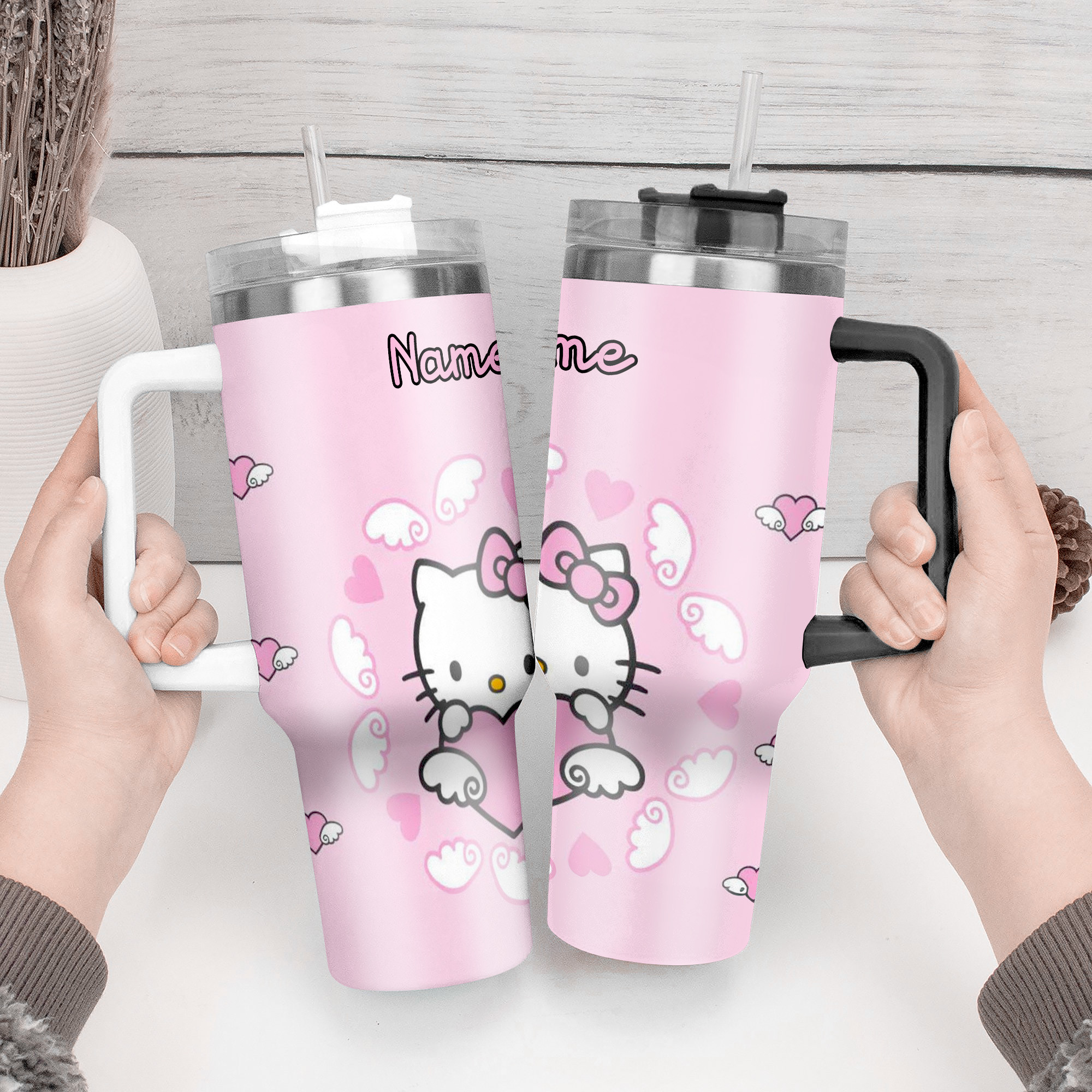 Hello Kitty Cartoon Custom Stanley Cup 40 oz 30 oz Tumbler With Handle