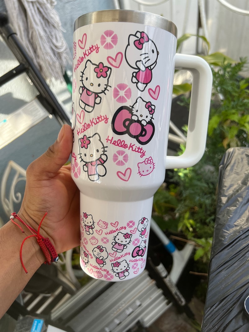 Hello Kitty Cartoon Custom Stanley Cup 40 oz 30 oz Tumbler With Handle