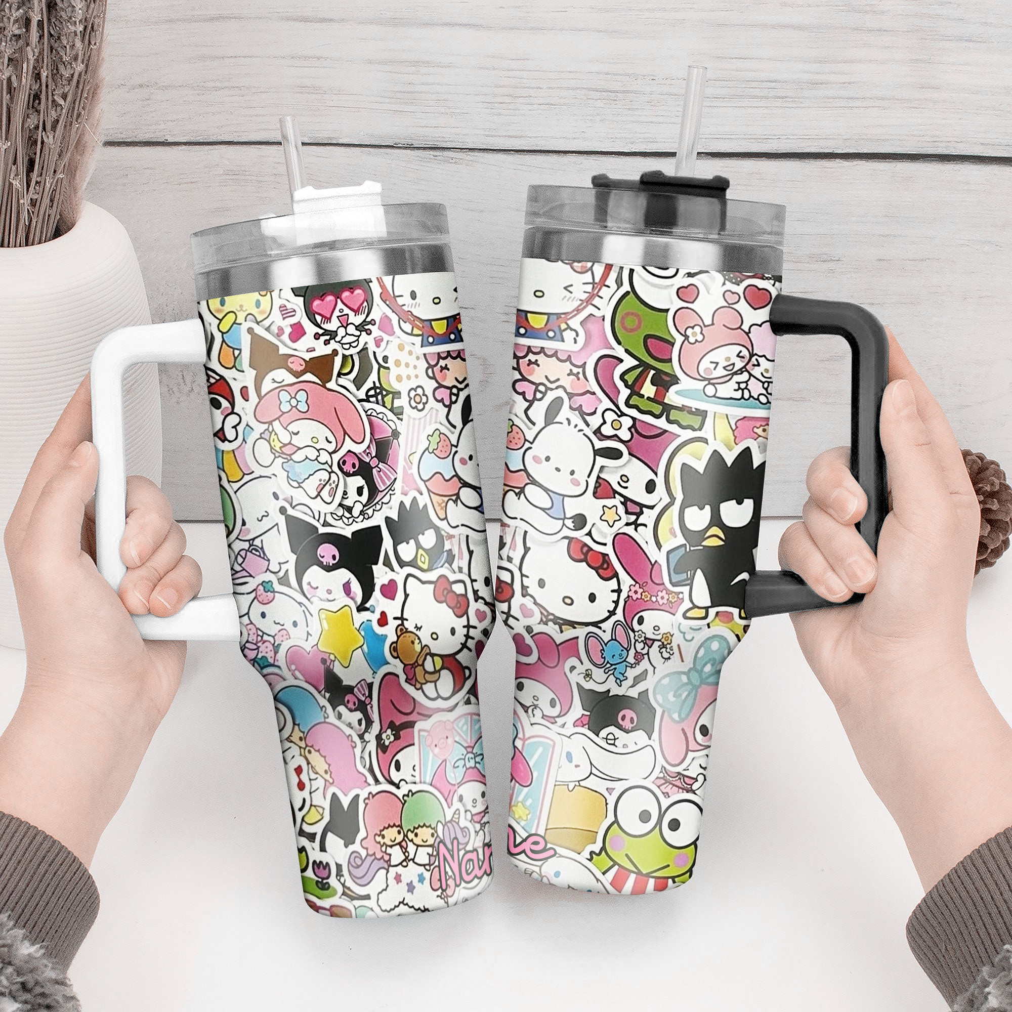 Hello Kitty Cartoon Custom Stanley Cup 40 oz 30 oz Tumbler With Handle