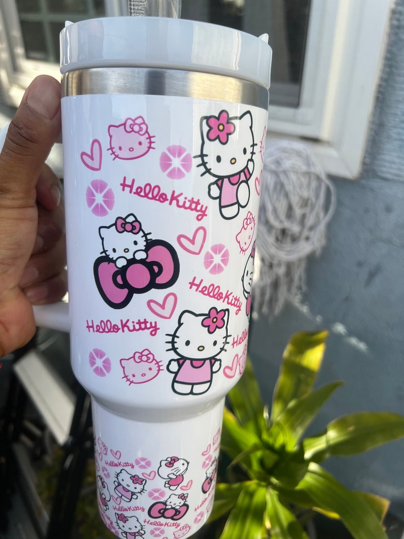 Hello Kitty Cartoon Custom Stanley Cup 40 oz 30 oz Tumbler With Handle
