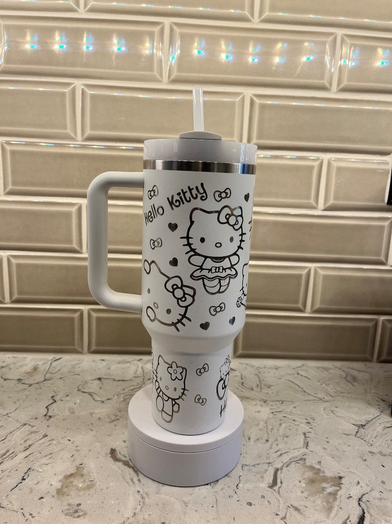 Hello Kitty Cartoon Custom Stanley Cup 40 oz 30 oz Tumbler With Handle