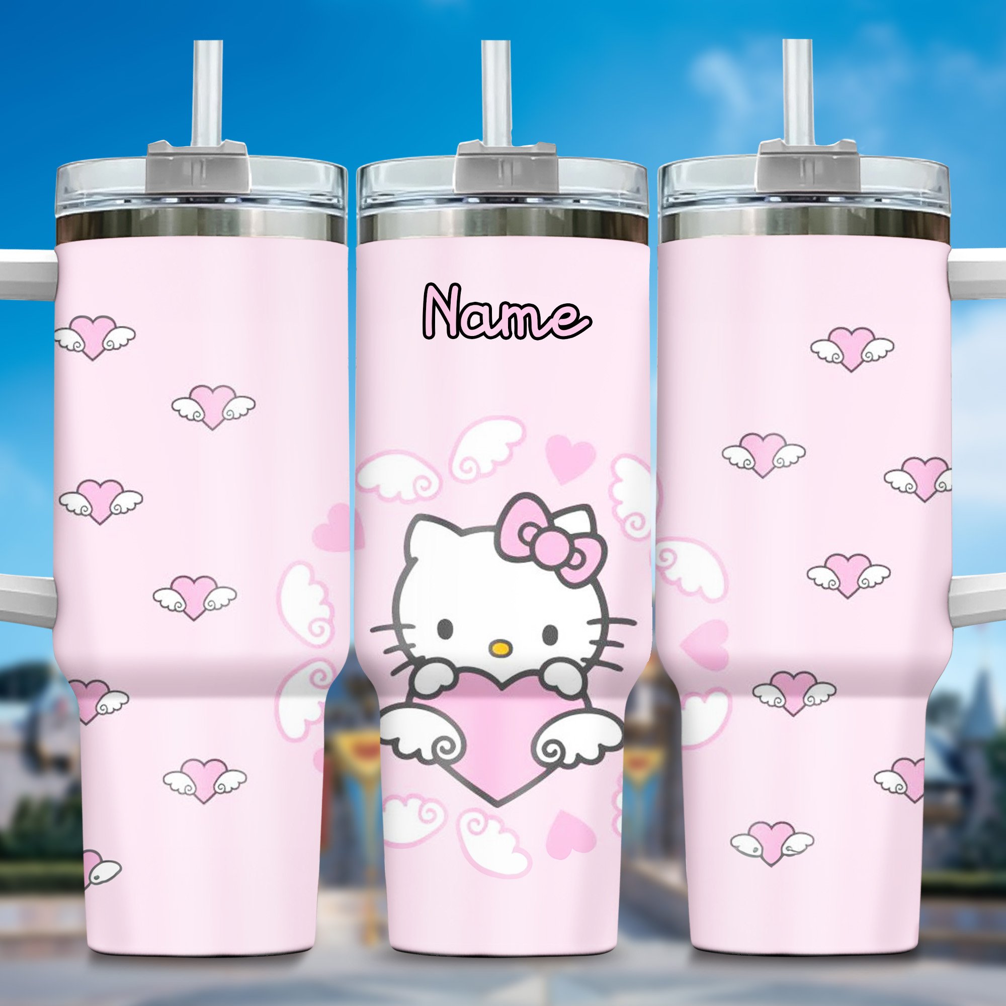 Hello Kitty Cartoon Custom Stanley Cup 40 oz 30 oz Tumbler With Handle