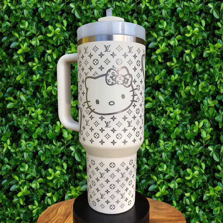 Hello Kitty LV Cartoon Custom Stanley Cup 40 oz 30 oz Tumbler With Handle