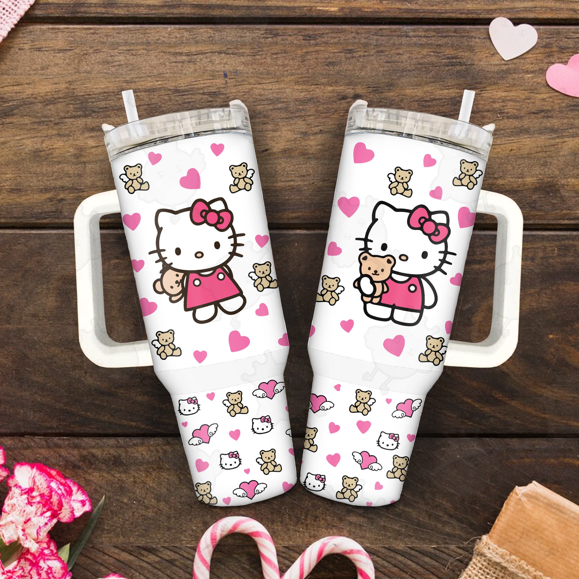 Hello Kitty Sanrio Cartoon Custom Stanley Cup 40 oz 30 oz Tumbler With Handle