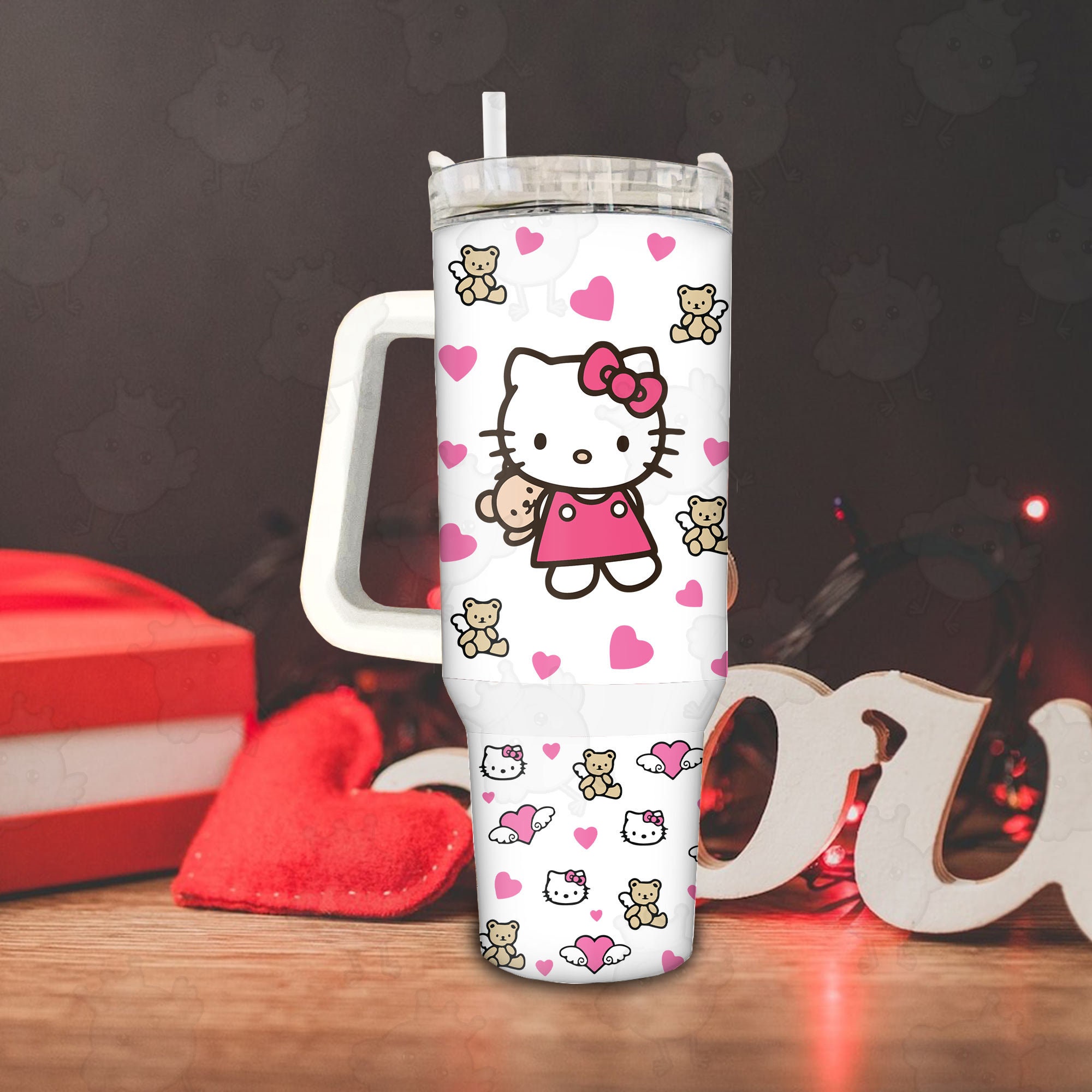 Hello Kitty Sanrio Cartoon Custom Stanley Cup 40 oz 30 oz Tumbler With Handle