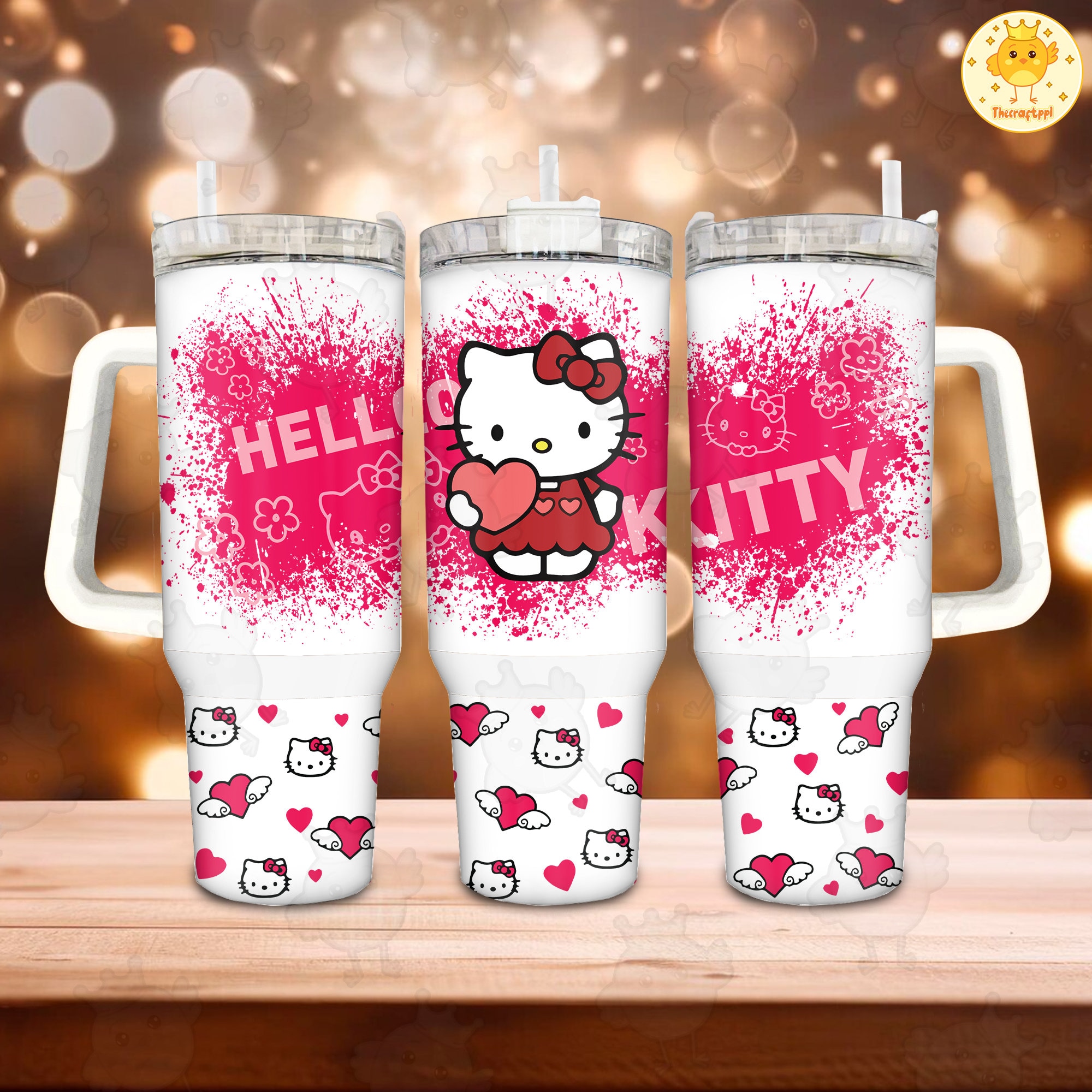 Hello Kitty Sanrio Cartoon Custom Stanley Cup 40 oz 30 oz Tumbler With Handle